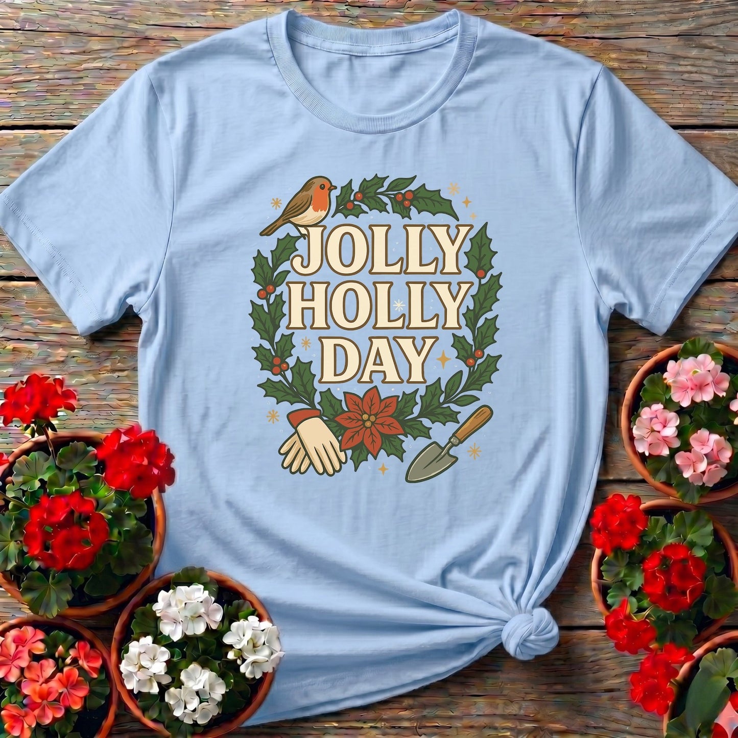 Jolly Holly Day Funny Christmas T-shirt - GardeningTshirts