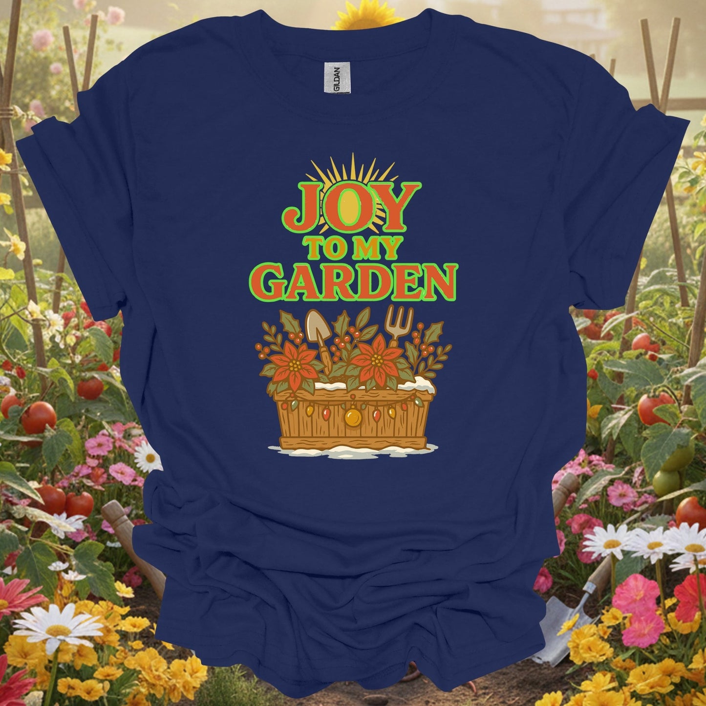 "Joy To My Garden" Festive Holiday T-Shirt - GardeningTshirts