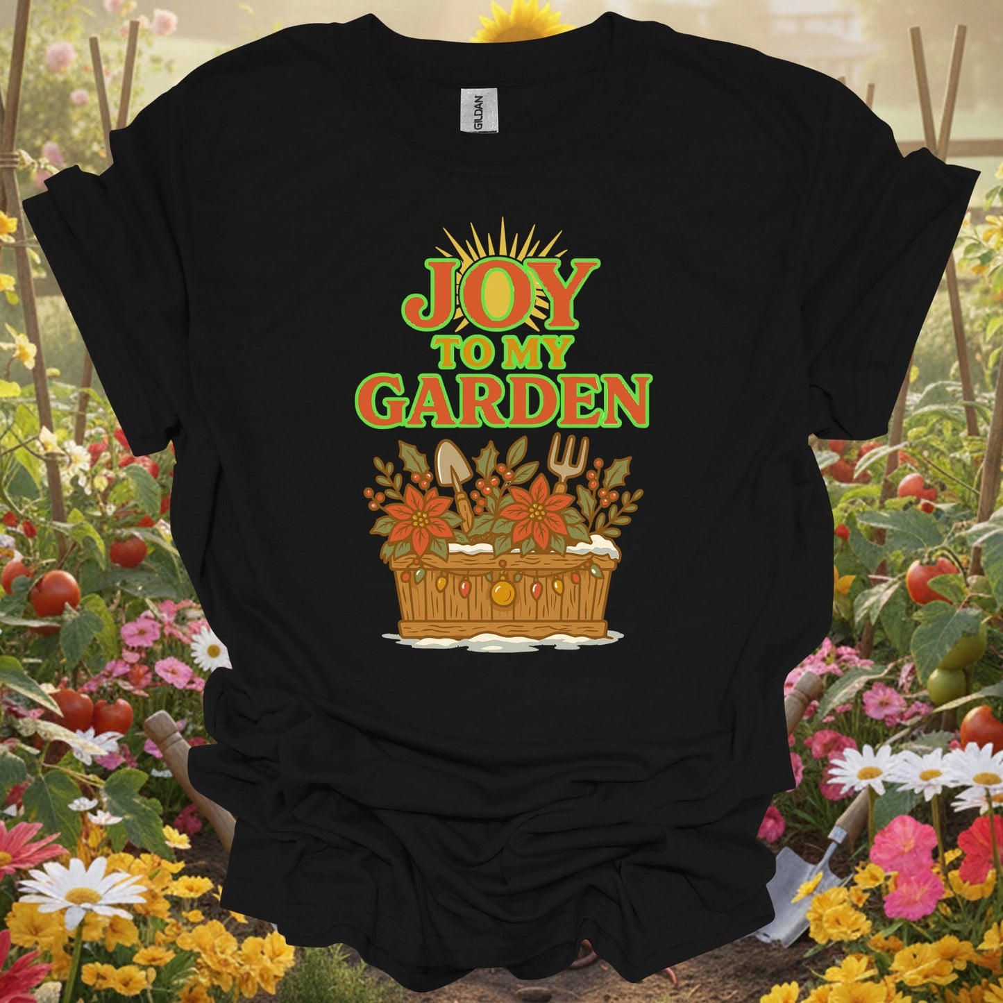 "Joy To My Garden" Festive Holiday T-Shirt - GardeningTshirts