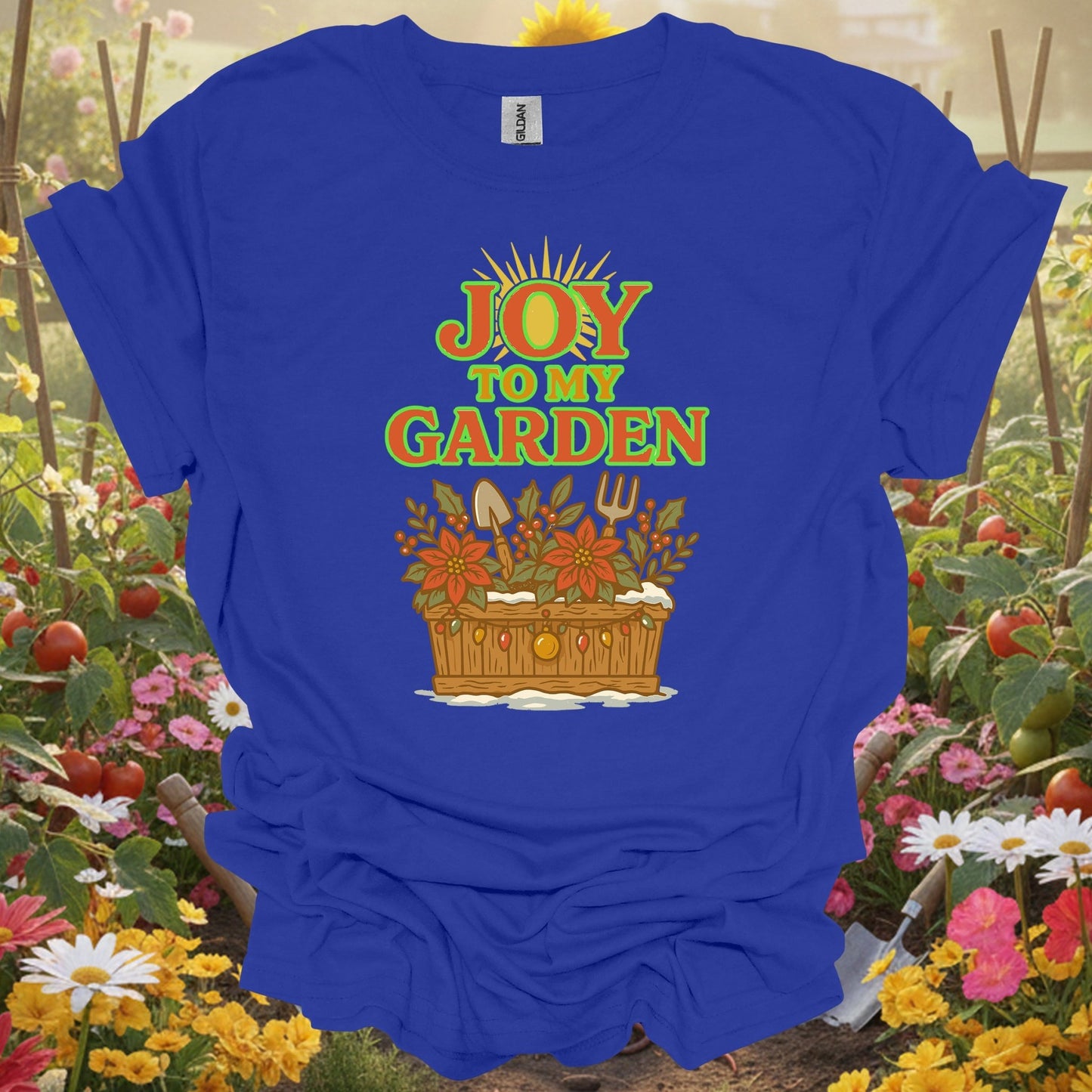 "Joy To My Garden" Festive Holiday T-Shirt - GardeningTshirts