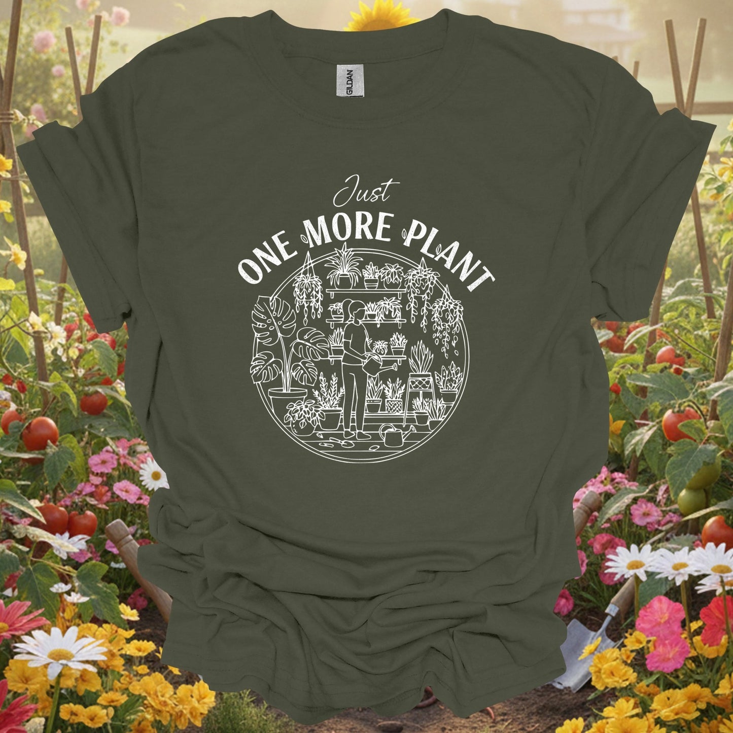 "Just One More Plant" Houseplant Addiction T-Shirt - GardeningTshirts