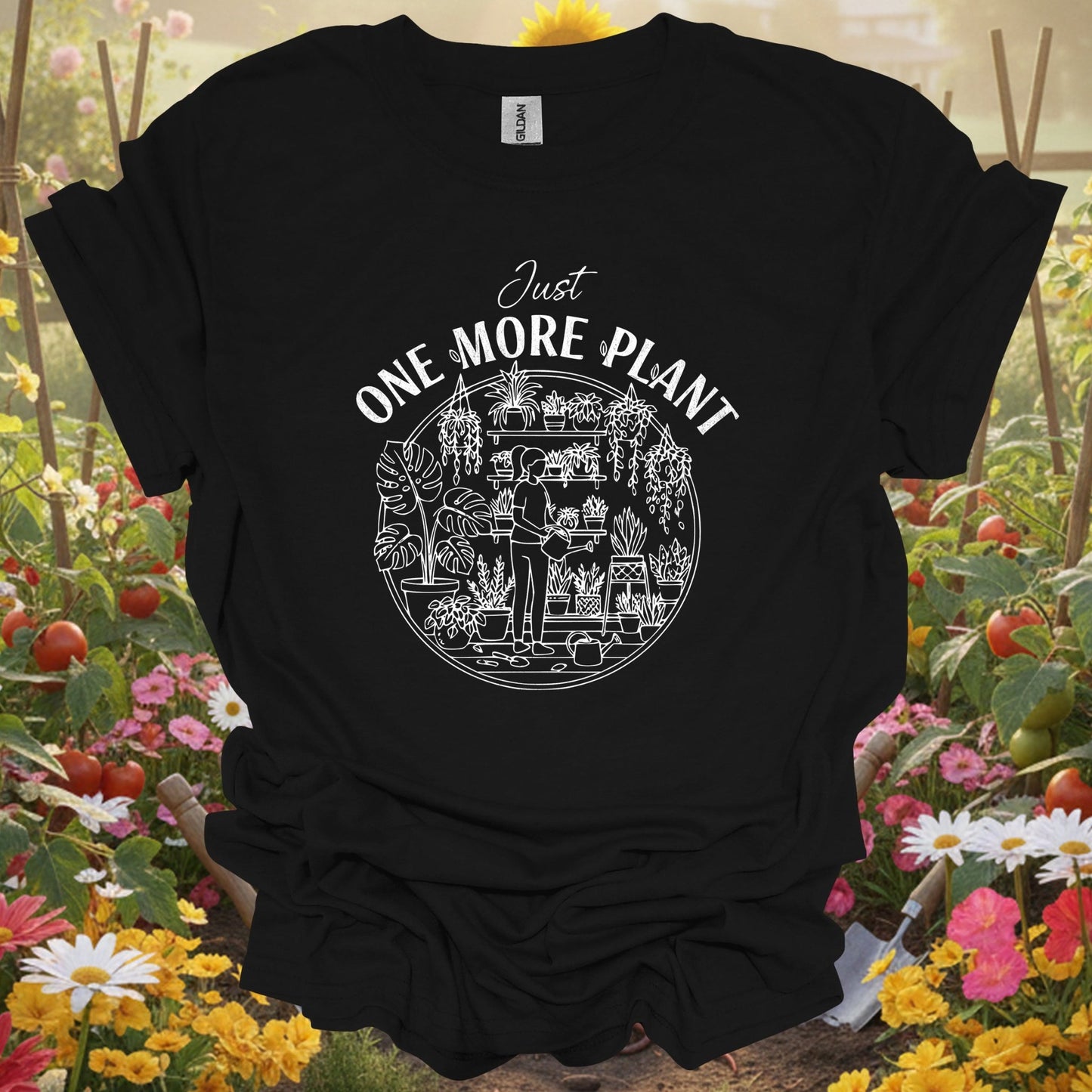 "Just One More Plant" Houseplant Addiction T-Shirt - GardeningTshirts
