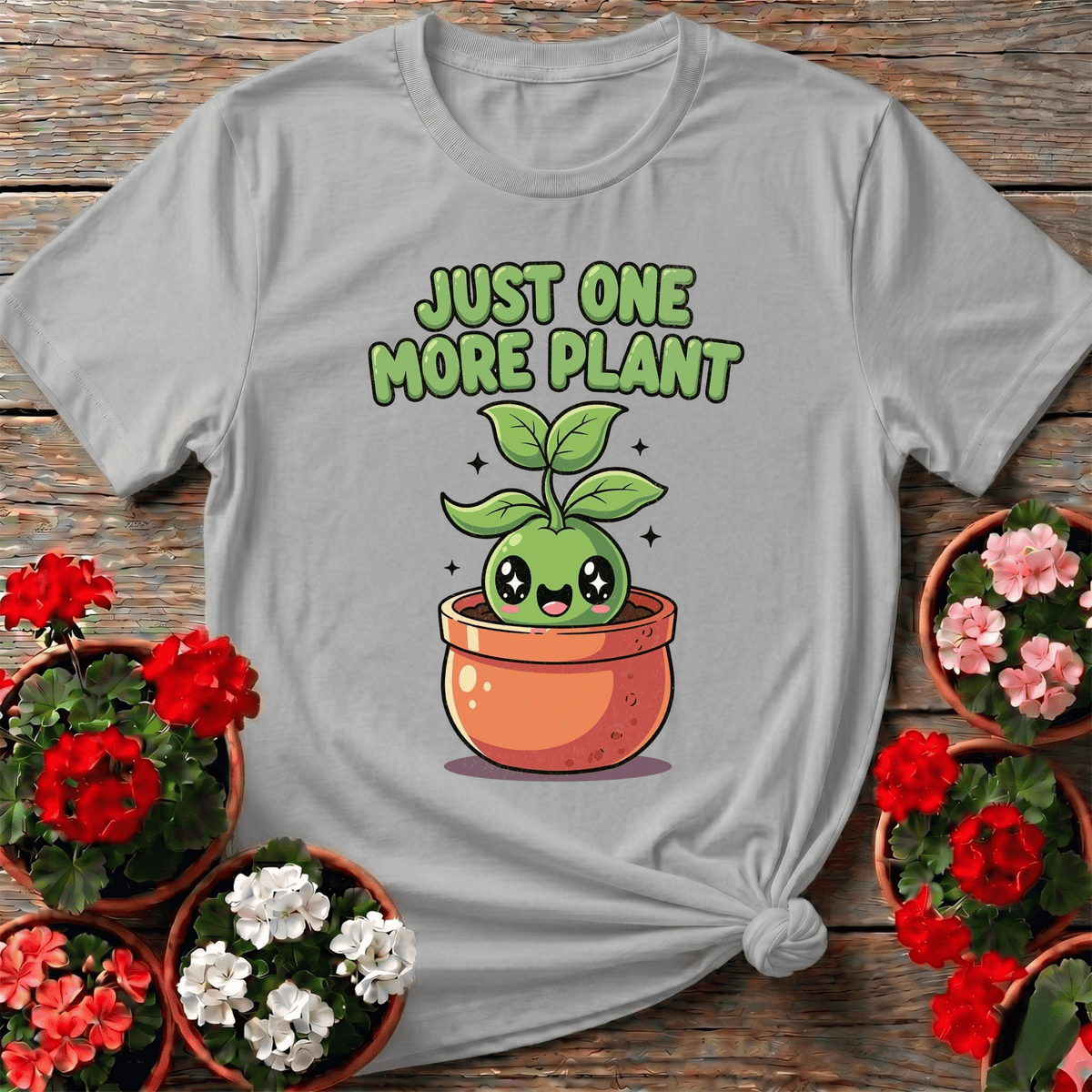 Just One More Plant Kawaii Gardening Tee - GardeningTshirts