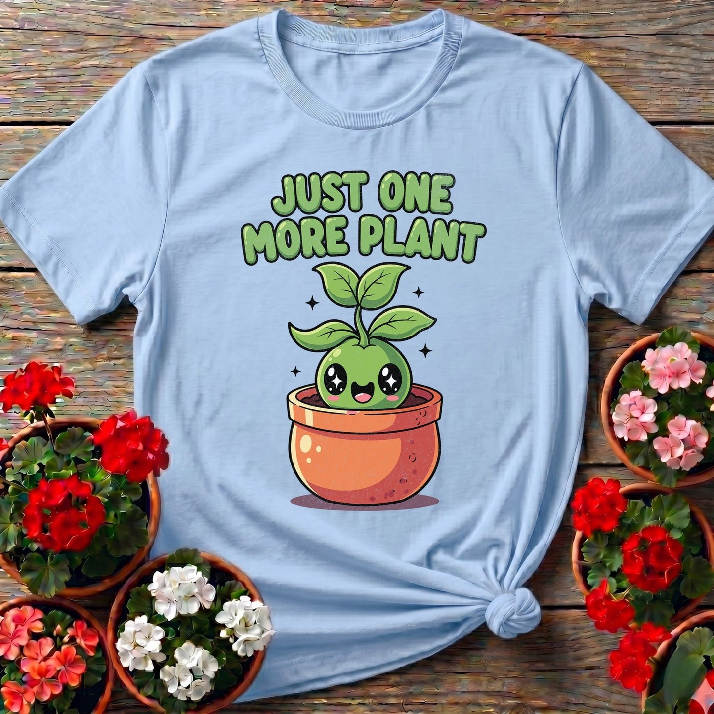 Just One More Plant Kawaii Gardening Tee - GardeningTshirts
