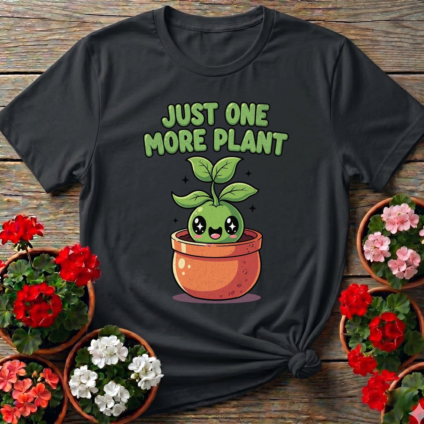 Just One More Plant Kawaii Gardening Tee - GardeningTshirts