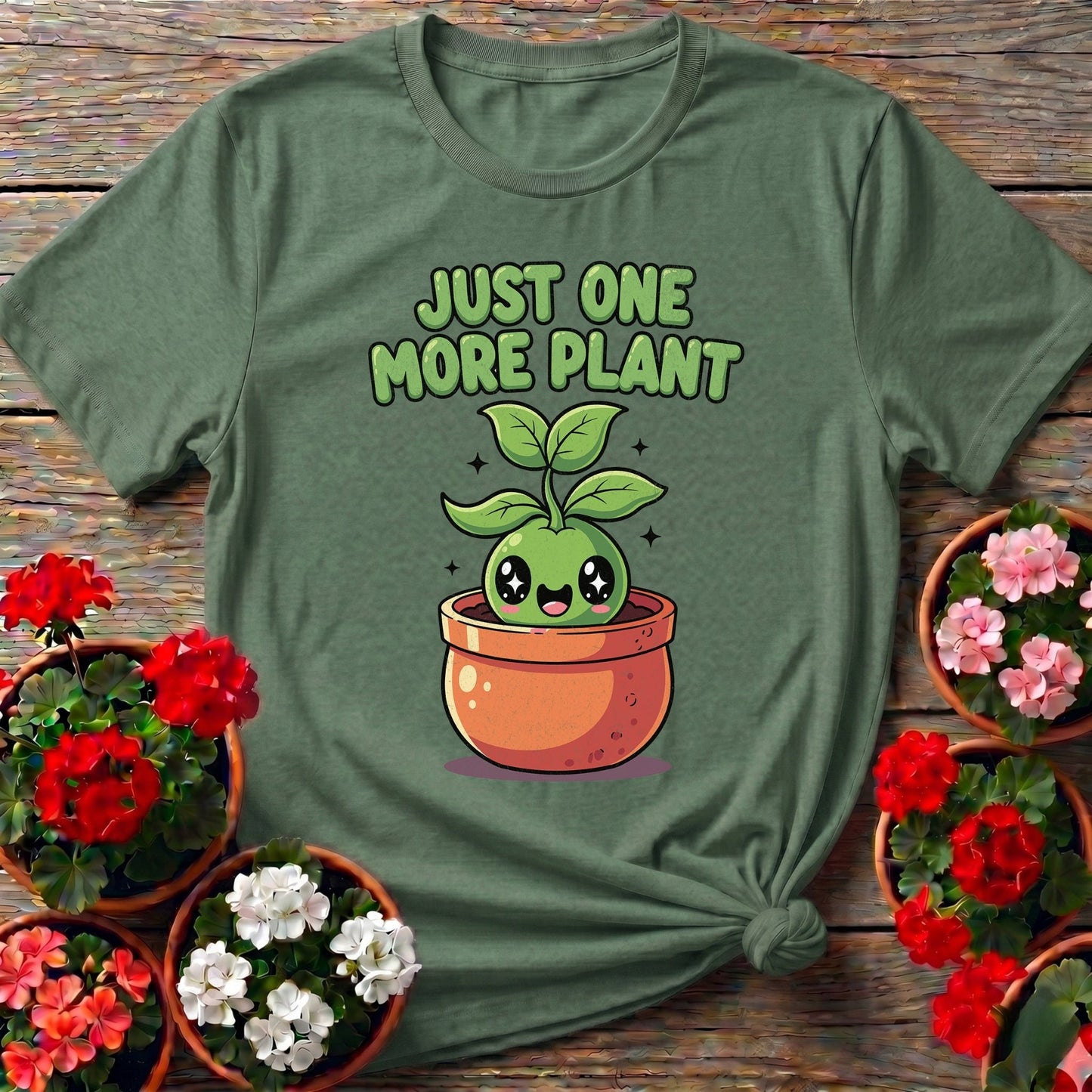 Just One More Plant Kawaii Gardening Tee - GardeningTshirts