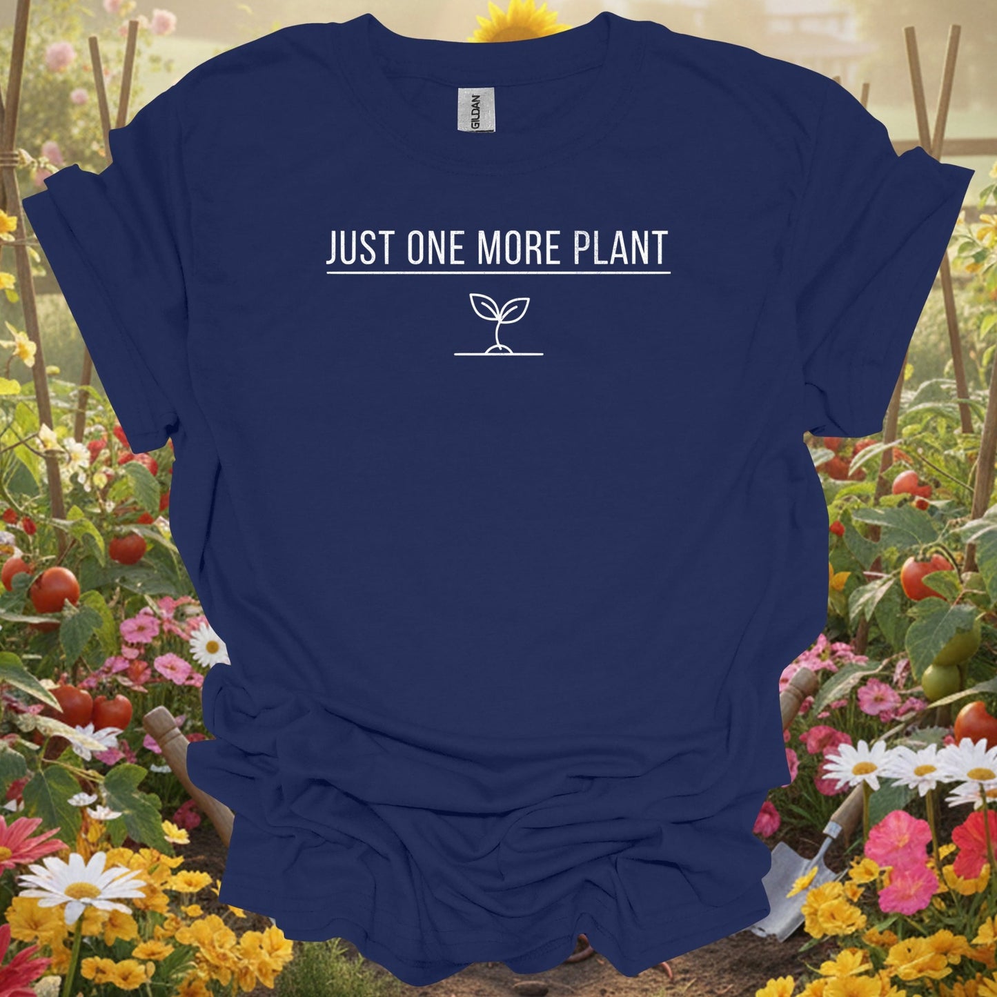Navy blue just one more plant gardening shirt for houseplant parents, plant addicts, indoor jungle creators, minimalist ga...