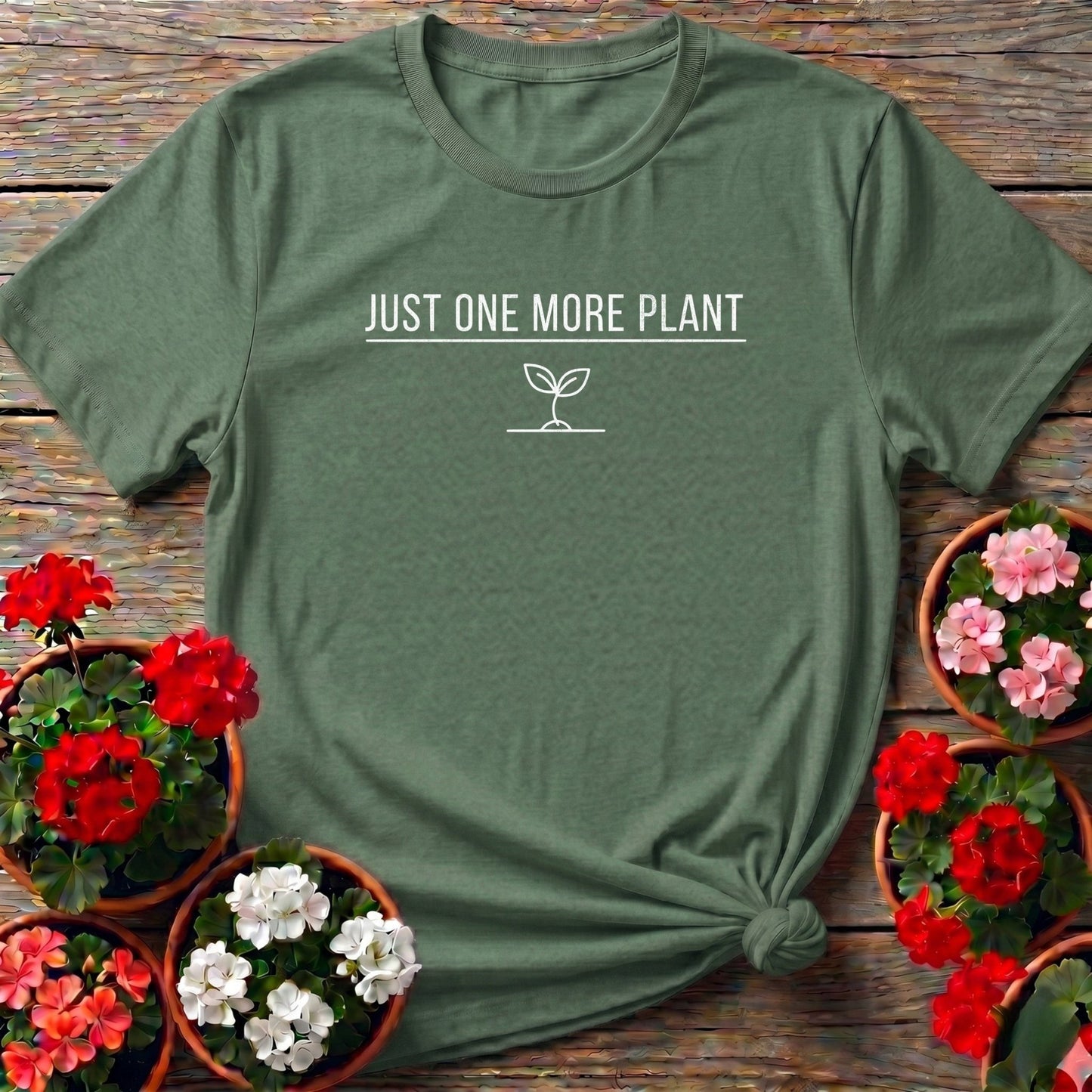 Just One More Plant Minimalist Tee - GardeningTshirts
