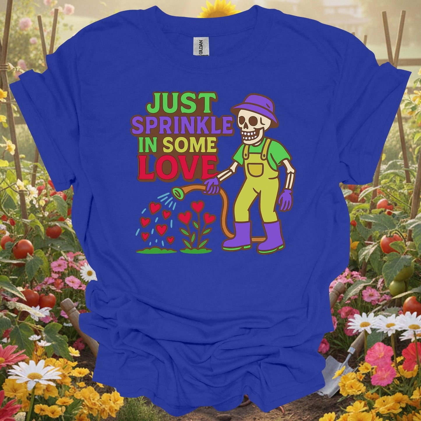 "Just Sprinkle In Some Love" Positive Message Plant Lover Vintage T-Shirt - GardeningTshirts