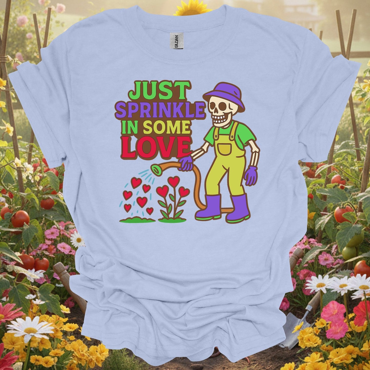 "Just Sprinkle In Some Love" Positive Message Plant Lover Vintage T-Shirt - GardeningTshirts