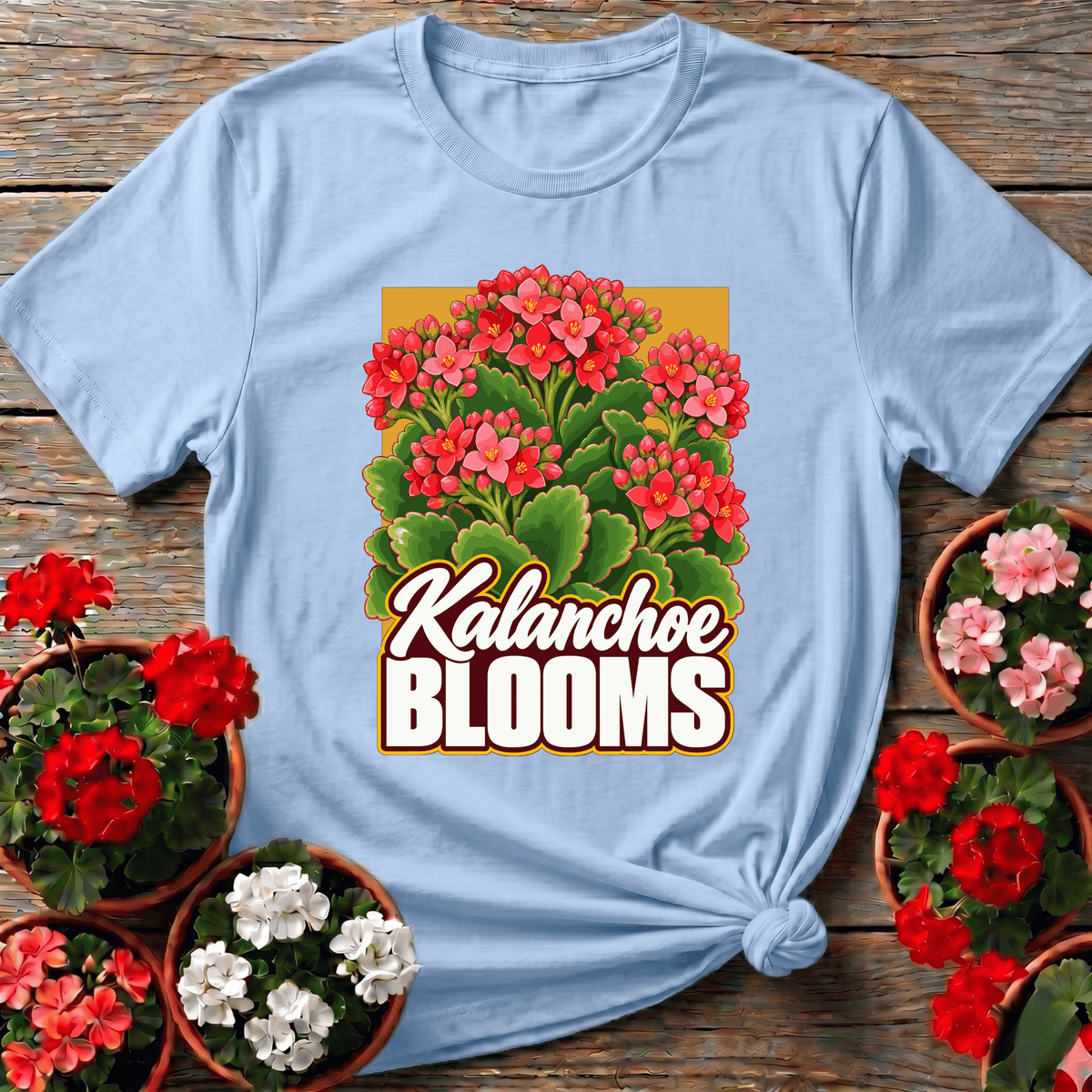 Kalanchoe Blooms Retro Illustration Succulent T-Shirt - GardeningTshirts