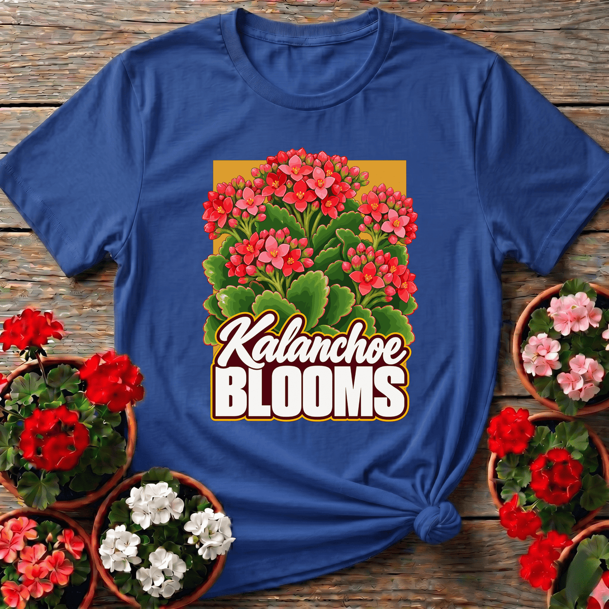 Kalanchoe Blooms Retro Illustration Succulent T-Shirt - GardeningTshirts