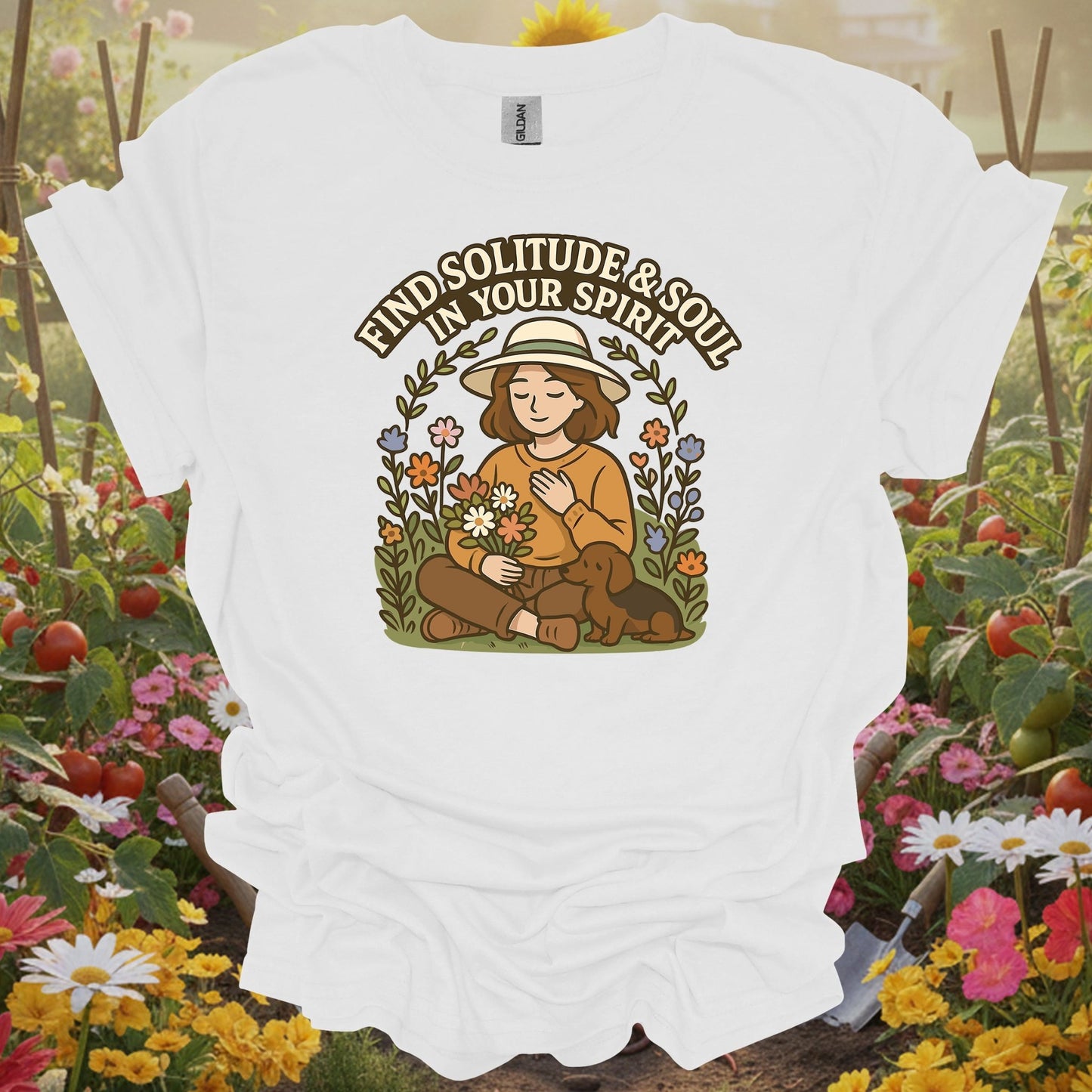 Kawaii Backyard Sanctuary Find Your Soul Statement Shirt - GardeningTshirts