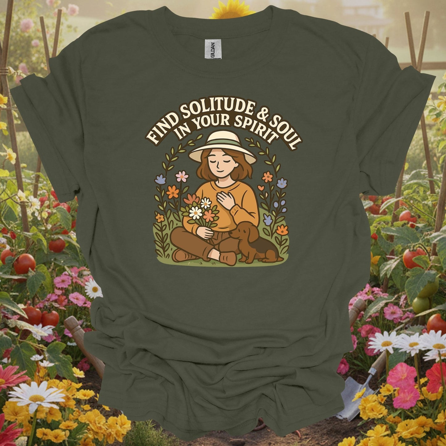 Kawaii Backyard Sanctuary Find Your Soul Statement Shirt - GardeningTshirts