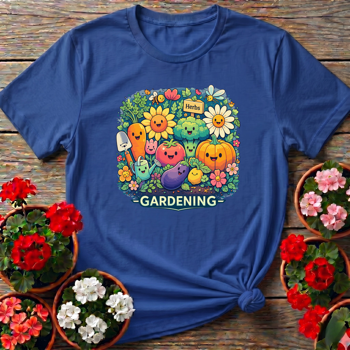 Kawaii Vegetable Garden Gardening T-Shirt for Gardeners - GardeningTshirts