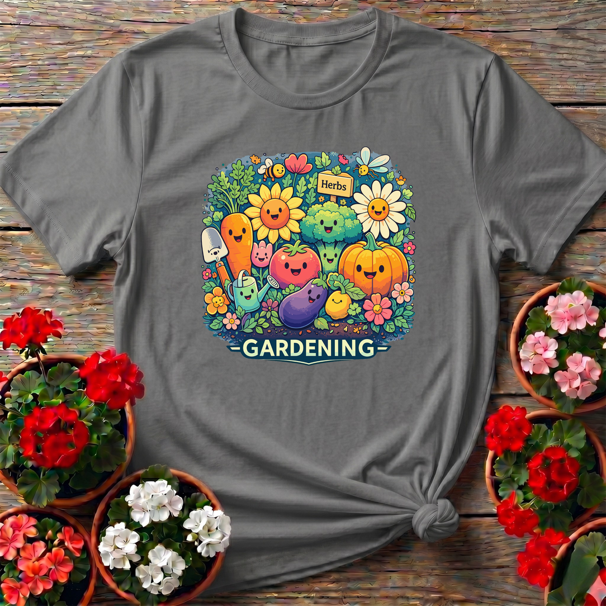 Kawaii Vegetable Garden Gardening T-Shirt for Gardeners - GardeningTshirts