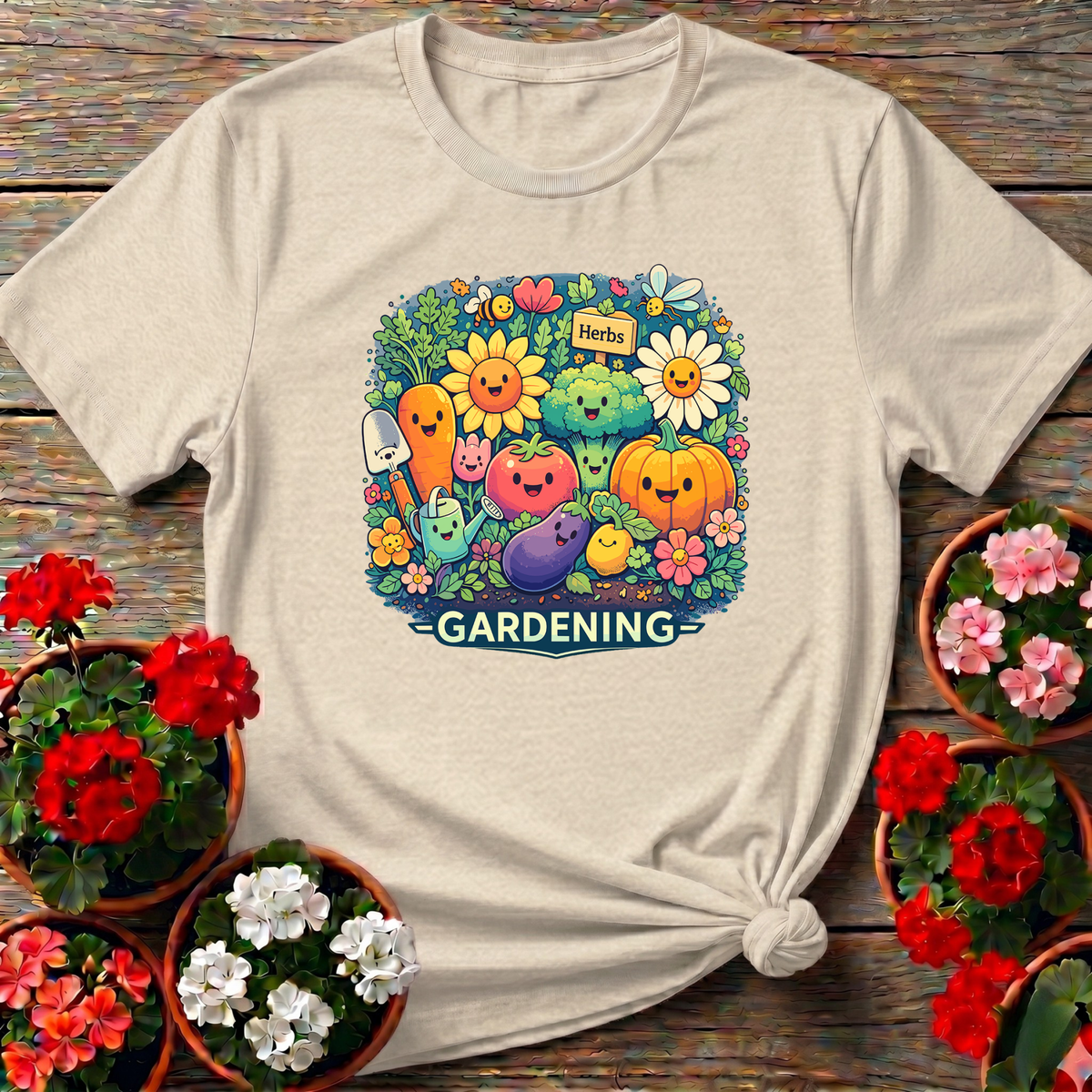 Kawaii Vegetable Garden Gardening T-Shirt for Gardeners - GardeningTshirts