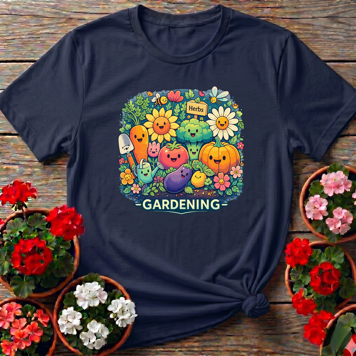 Kawaii Vegetable Garden Gardening T-Shirt for Gardeners - GardeningTshirts
