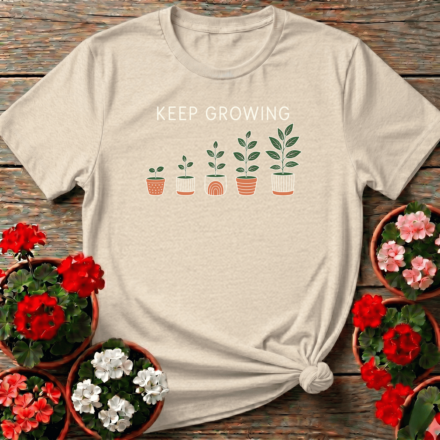 Keep Growing Potted Plants Gardening T-Shirt - GardeningTshirts