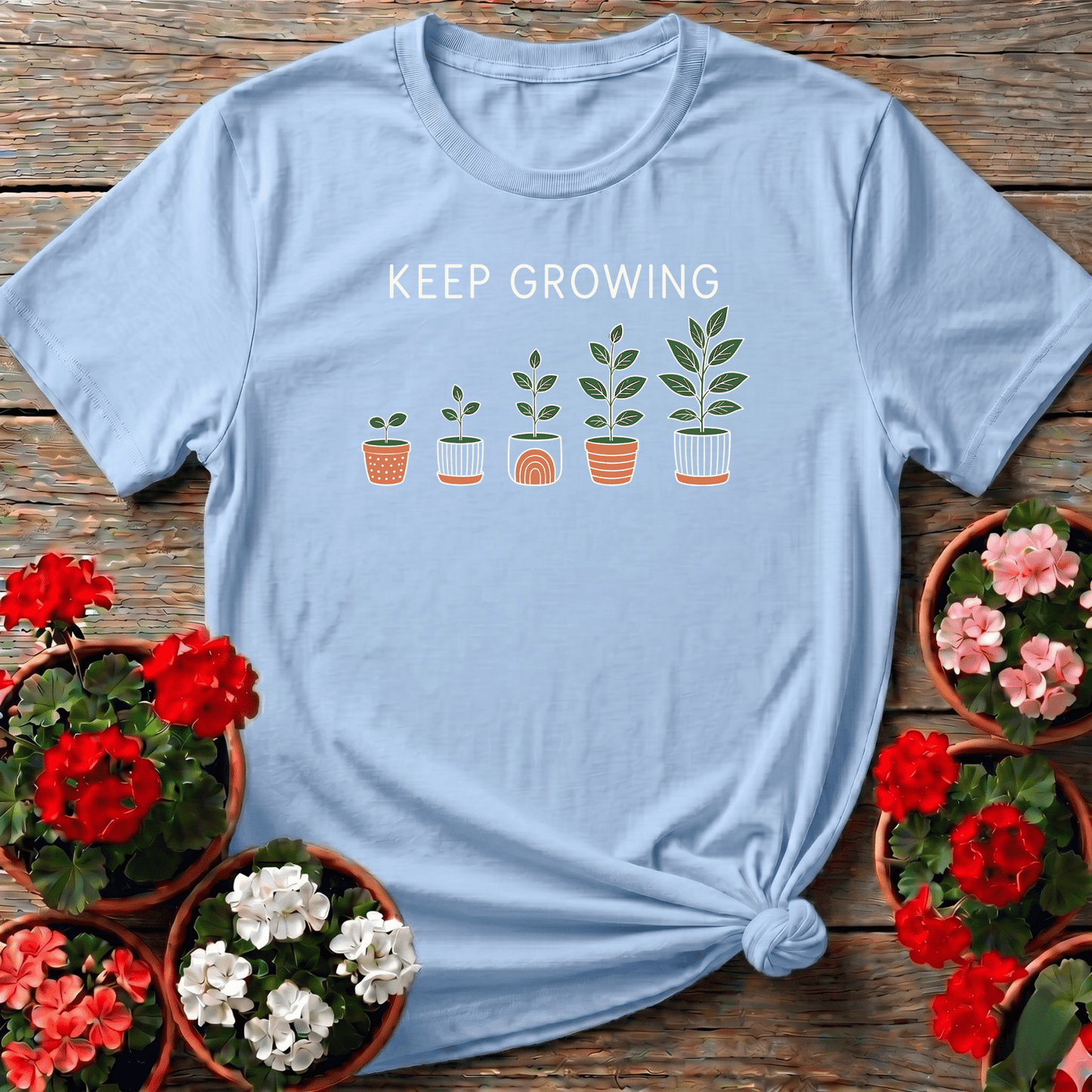 Keep Growing Potted Plants Gardening T-Shirt - GardeningTshirts