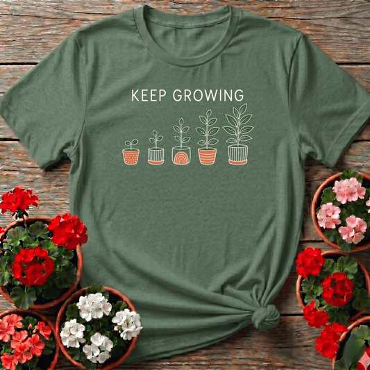 Keep Growing Potted Plants Gardening T-Shirt - GardeningTshirts