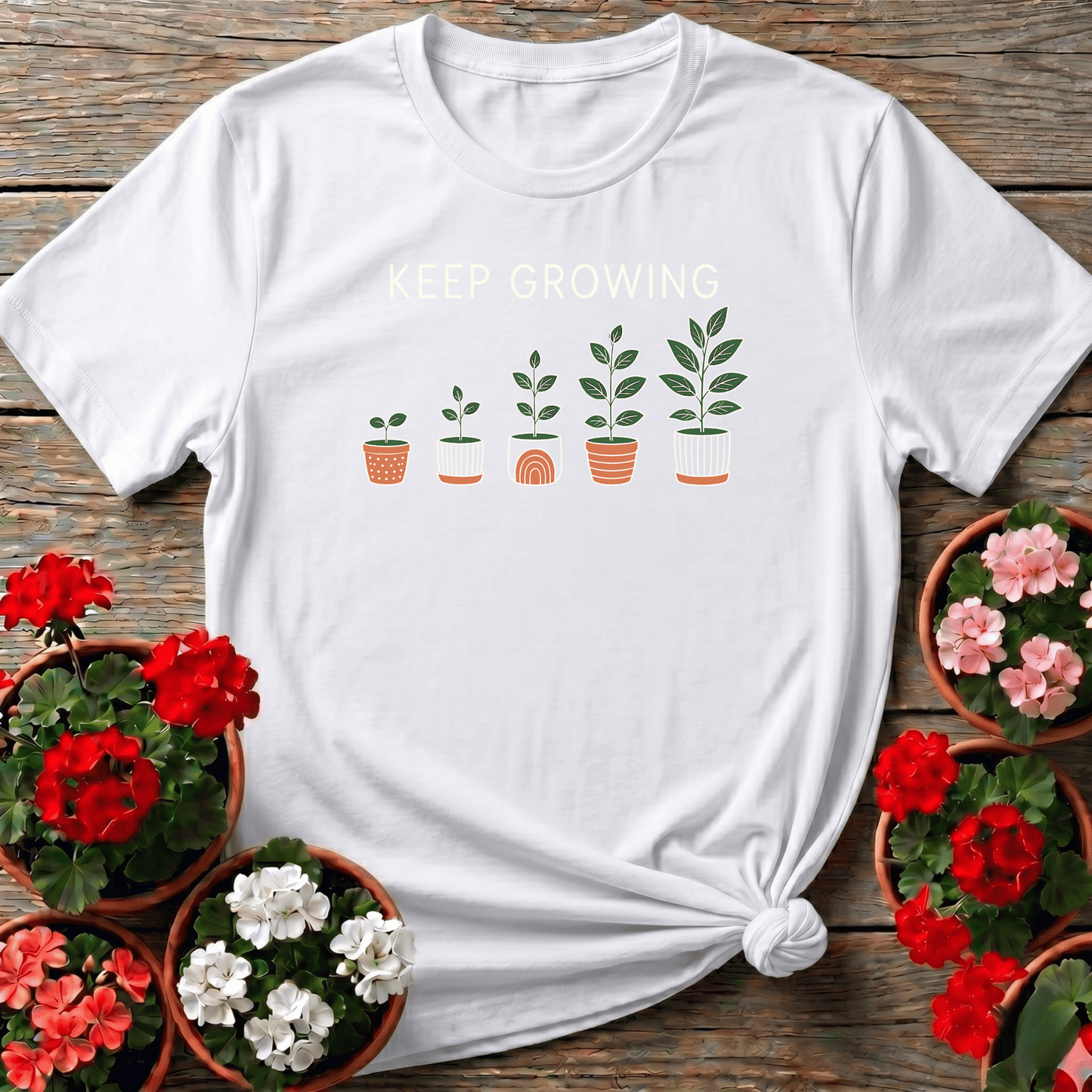 Keep Growing Potted Plants Gardening T-Shirt - GardeningTshirts