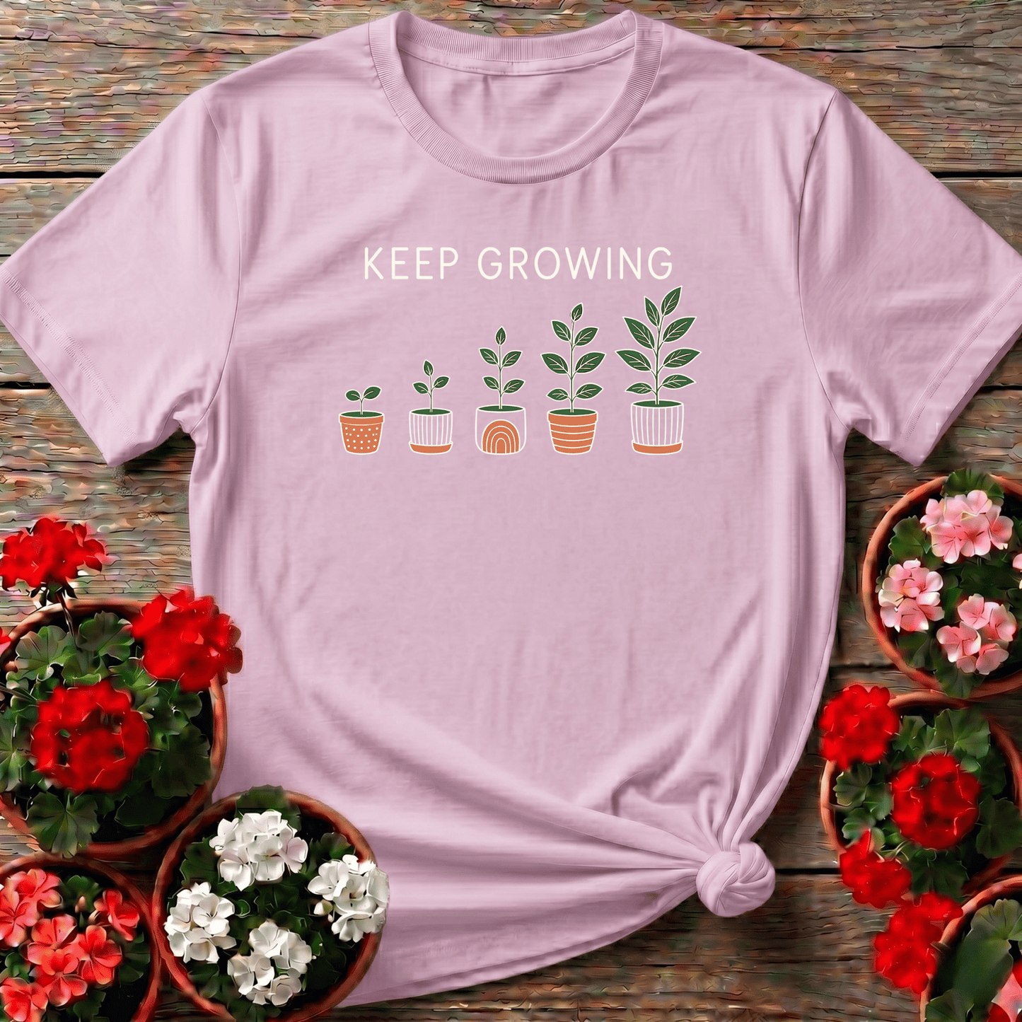 Keep Growing Potted Plants Gardening T-Shirt - GardeningTshirts