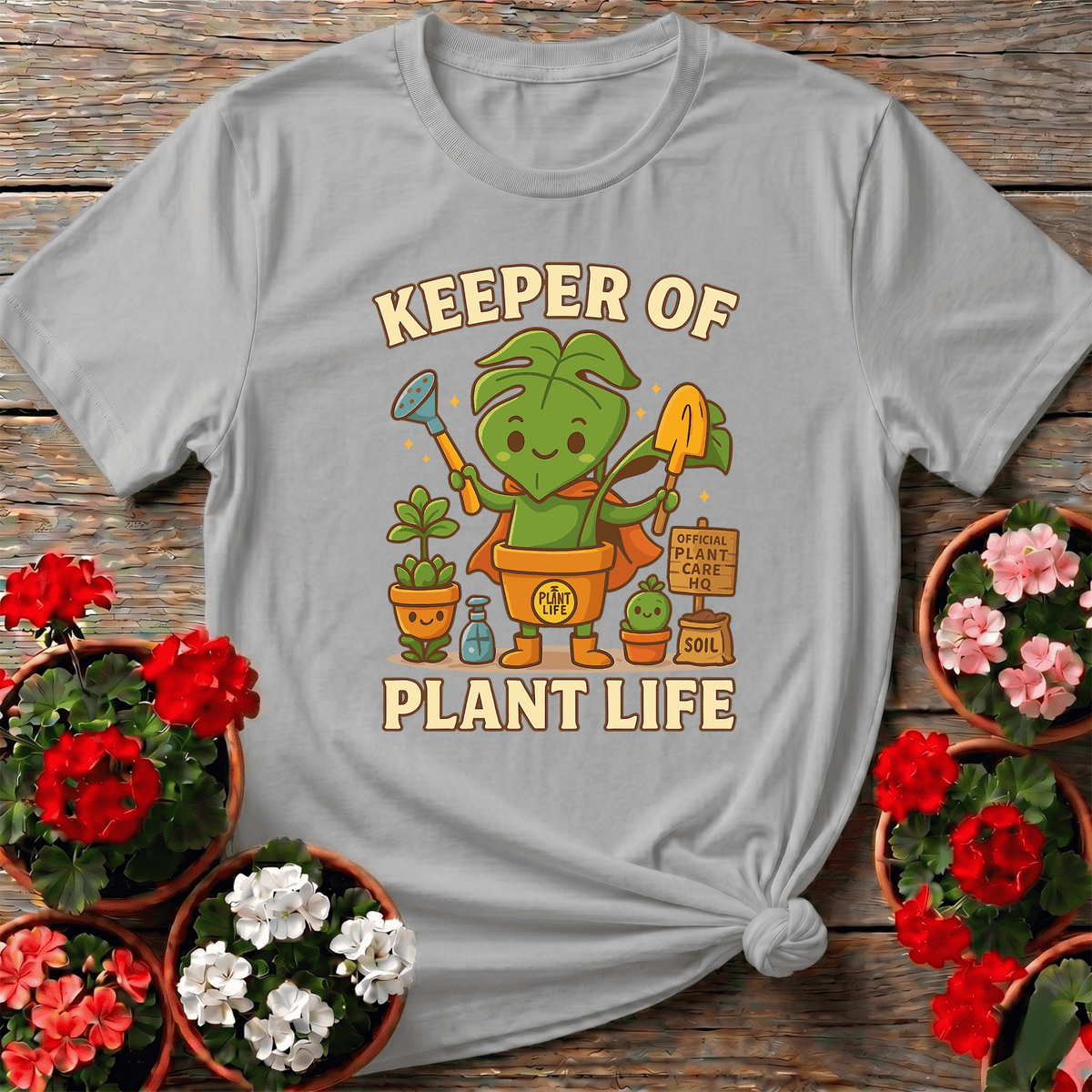 Keeper Of Plant Life Whimsical Houseplant Hero Tee - GardeningTshirts