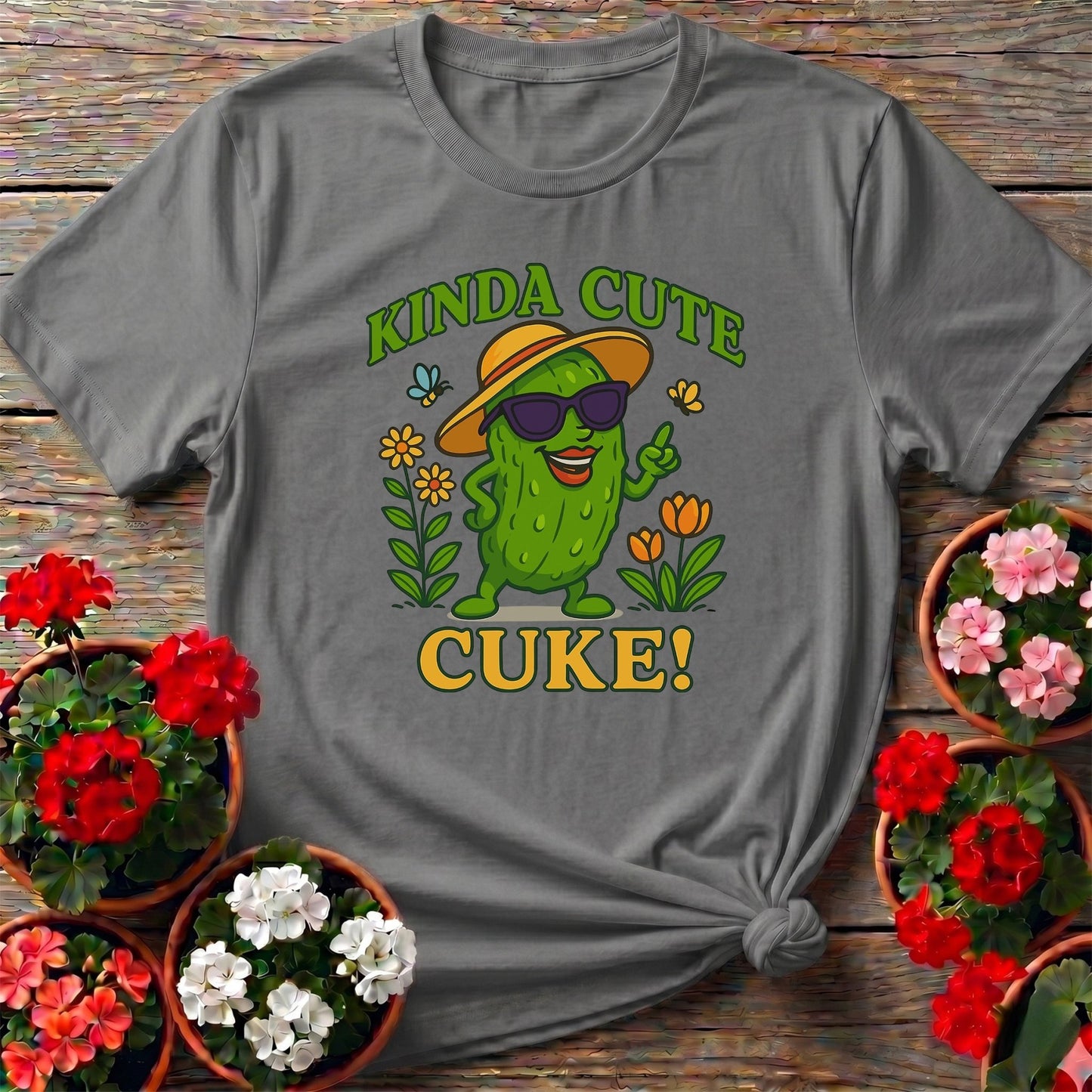 Kinda Cute Cuke Vintage Style Cool Pickle Tee - GardeningTshirts
