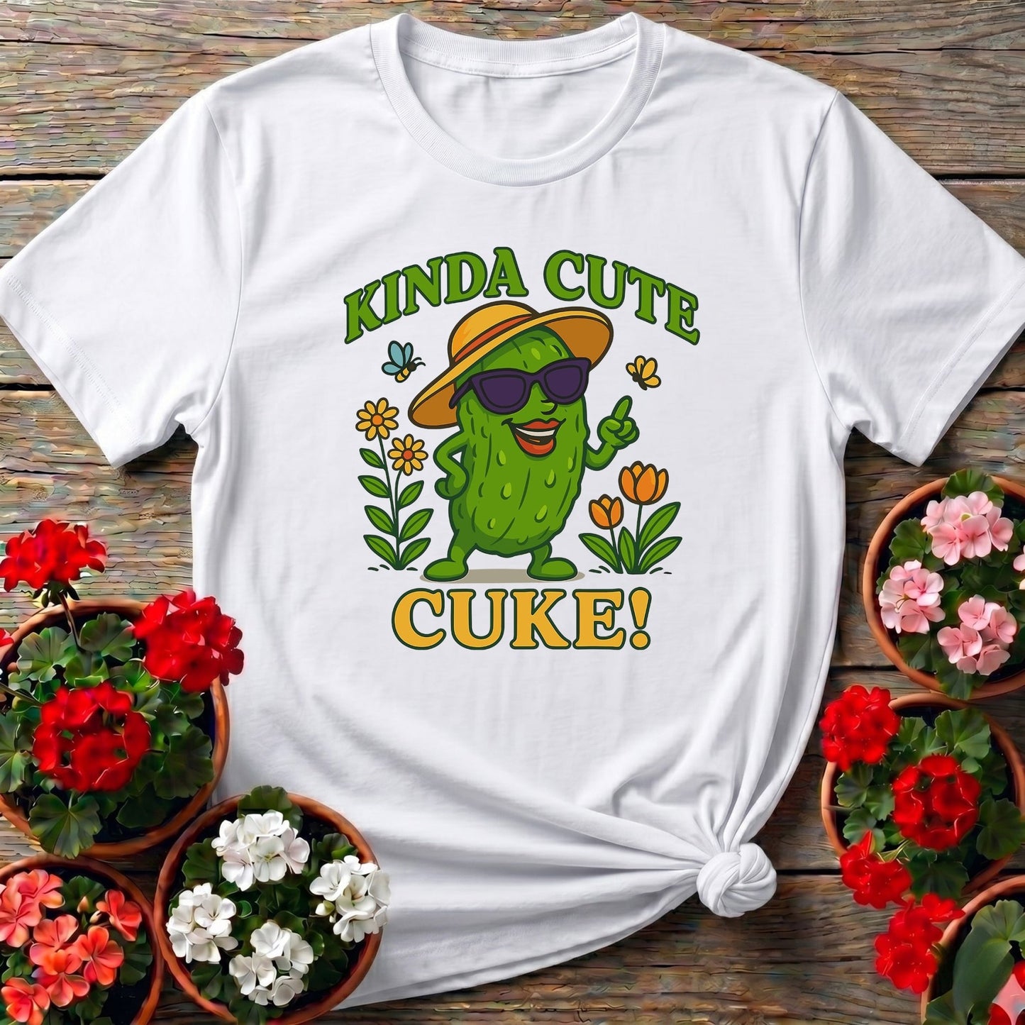 Kinda Cute Cuke Vintage Style Cool Pickle Tee - GardeningTshirts