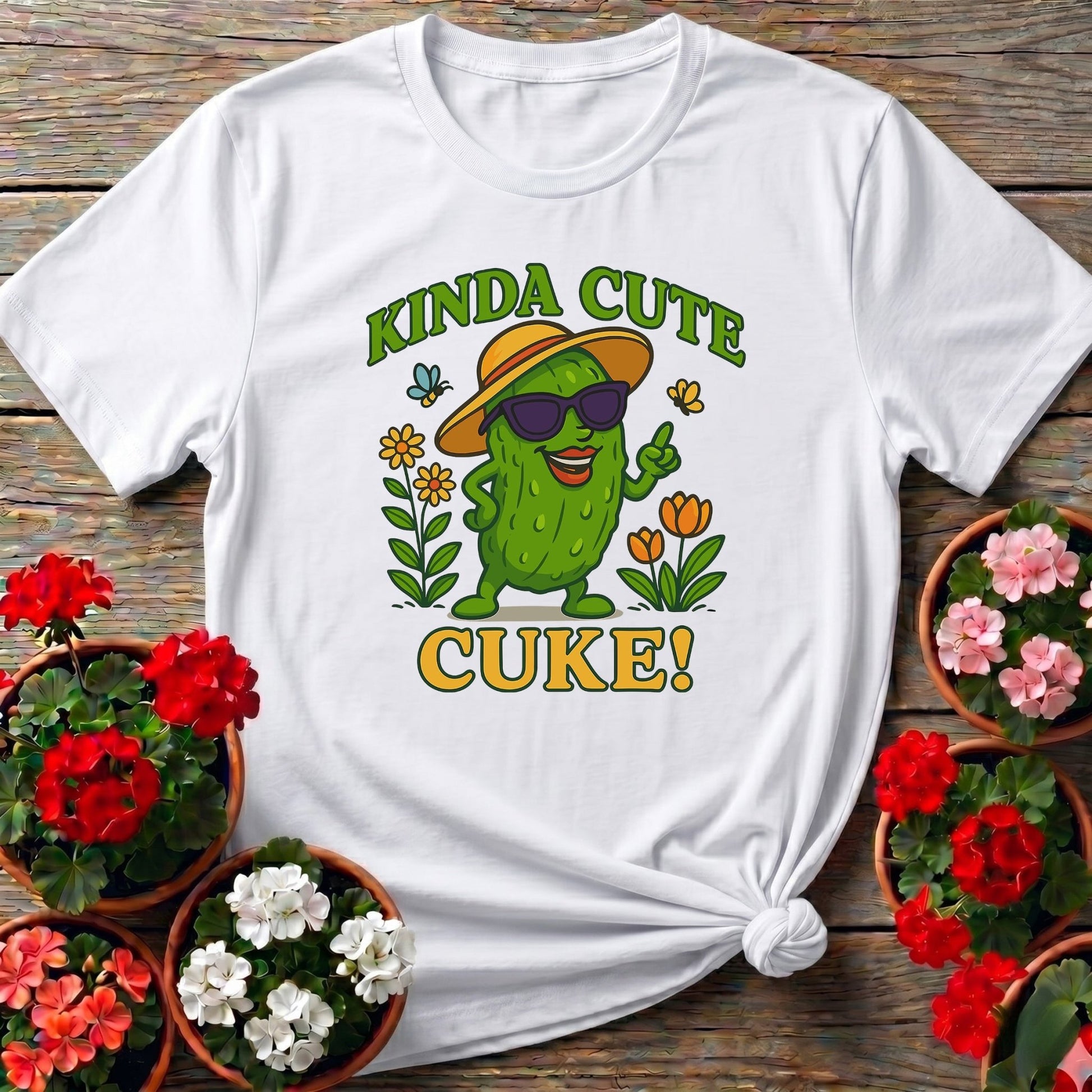 Kinda Cute Cuke Vintage Style Cool Pickle Tee - GardeningTshirts