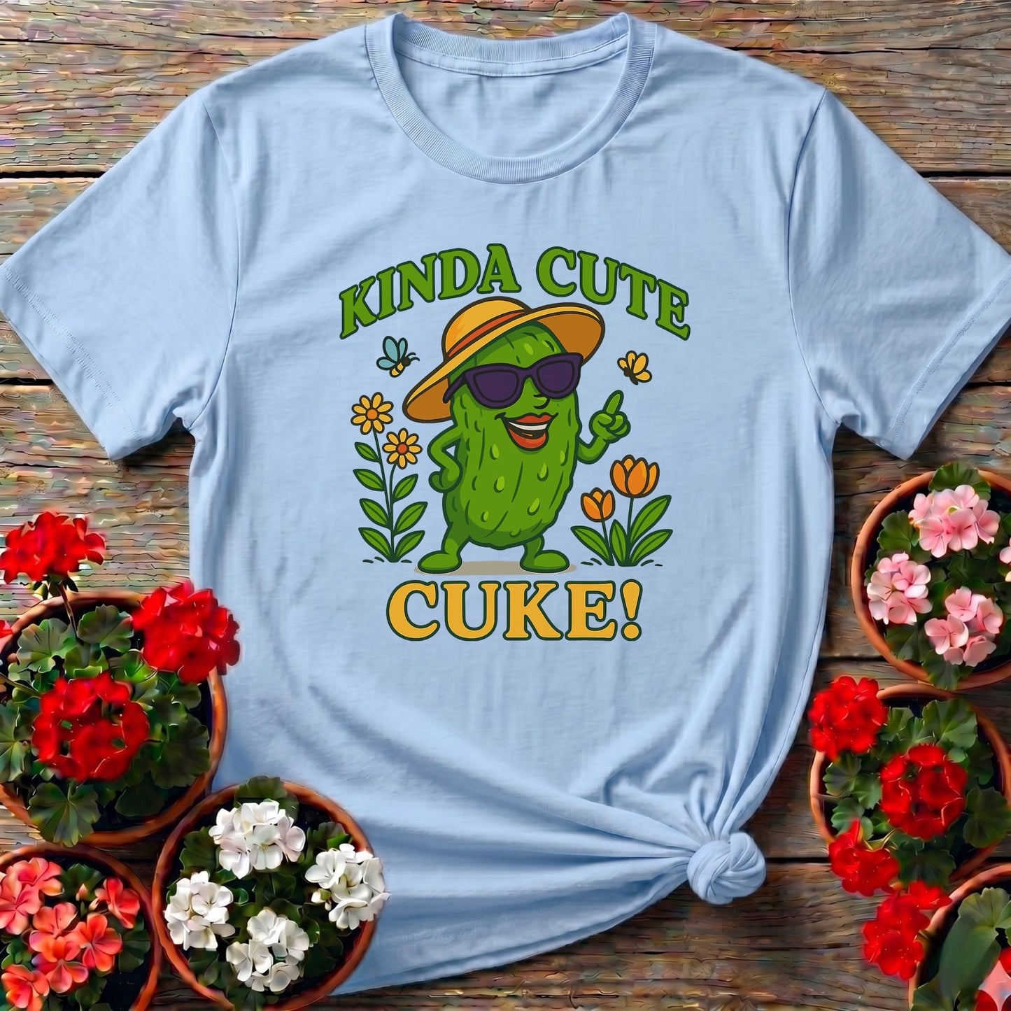 Kinda Cute Cuke Vintage Style Cool Pickle Tee - GardeningTshirts