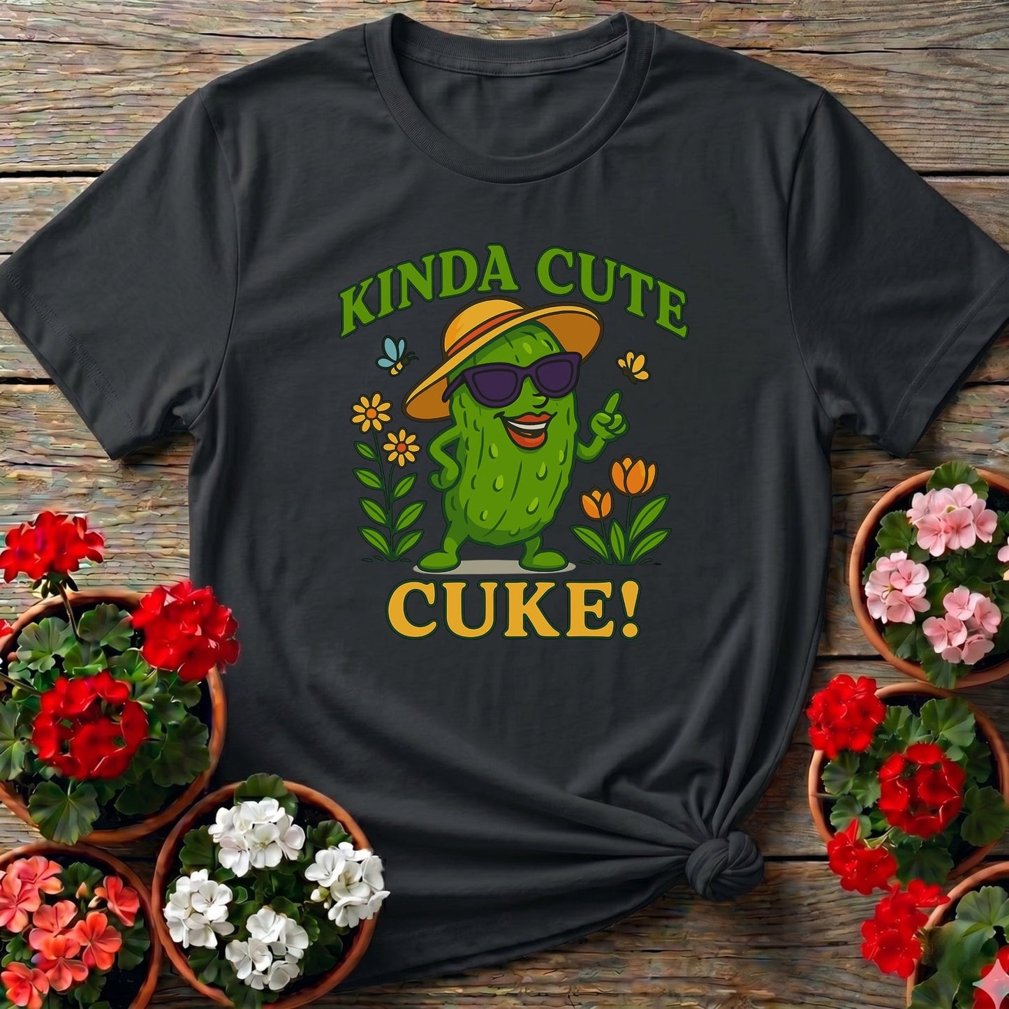 Kinda Cute Cuke Vintage Style Cool Pickle Tee - GardeningTshirts