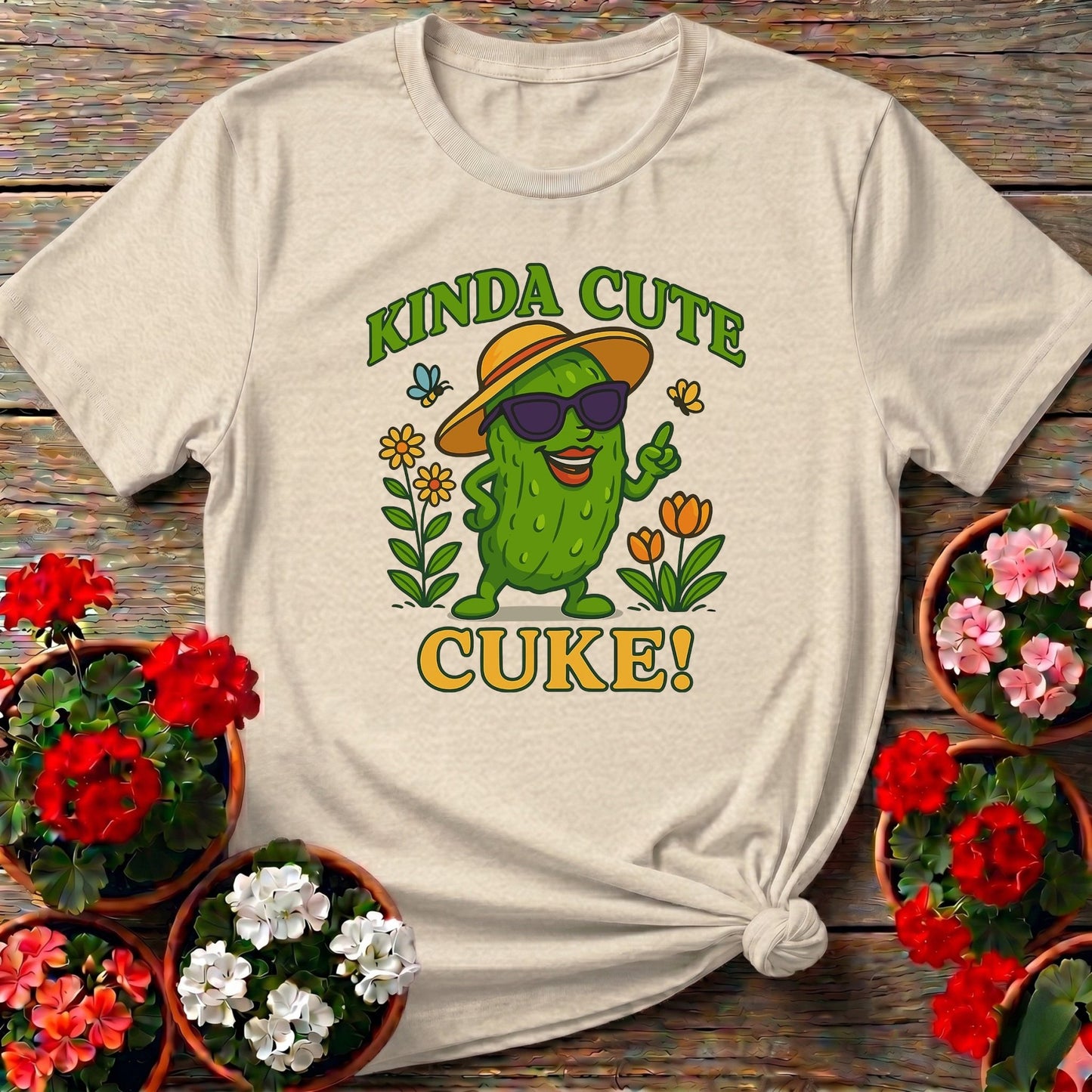 Kinda Cute Cuke Vintage Style Cool Pickle Tee - GardeningTshirts