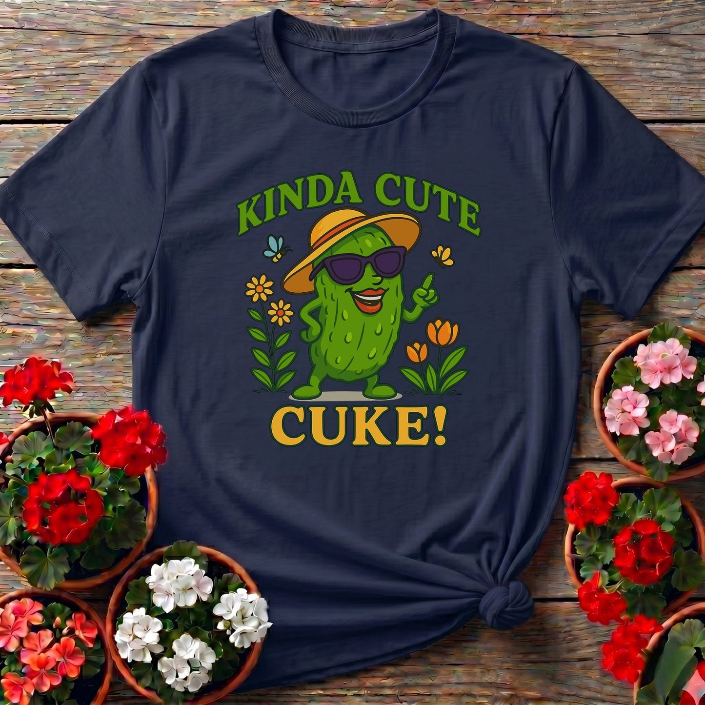 Kinda Cute Cuke Vintage Style Cool Pickle Tee - GardeningTshirts