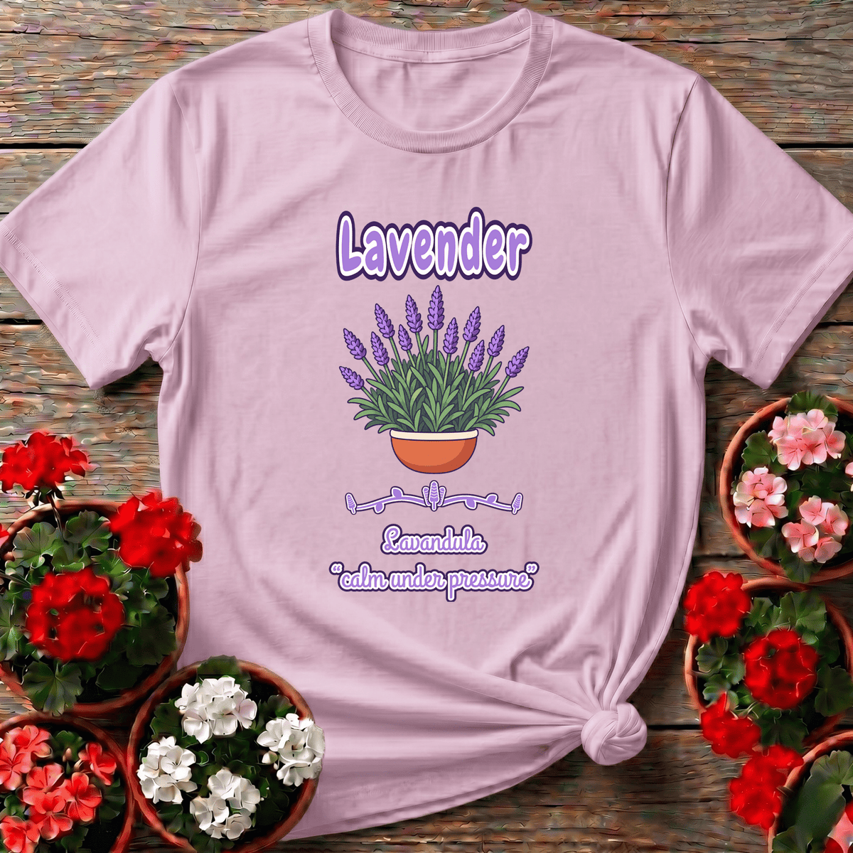 Lavender Gardening Shirt Calm Under Pressure Plant Tee - GardeningTshirts