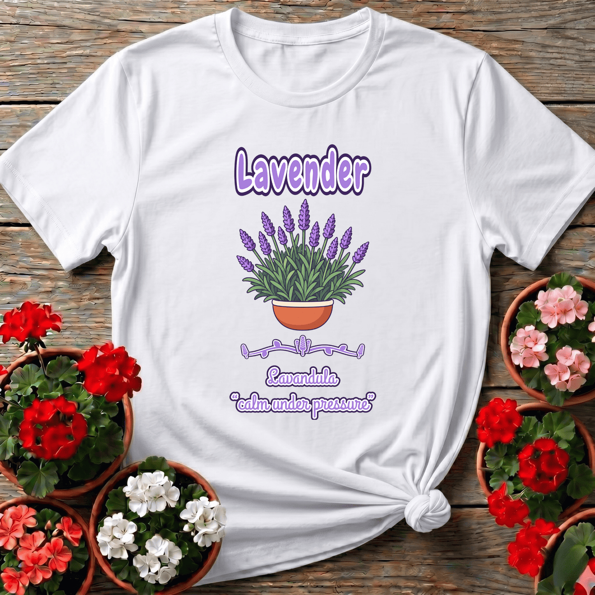 Lavender Gardening Shirt Calm Under Pressure Plant Tee - GardeningTshirts