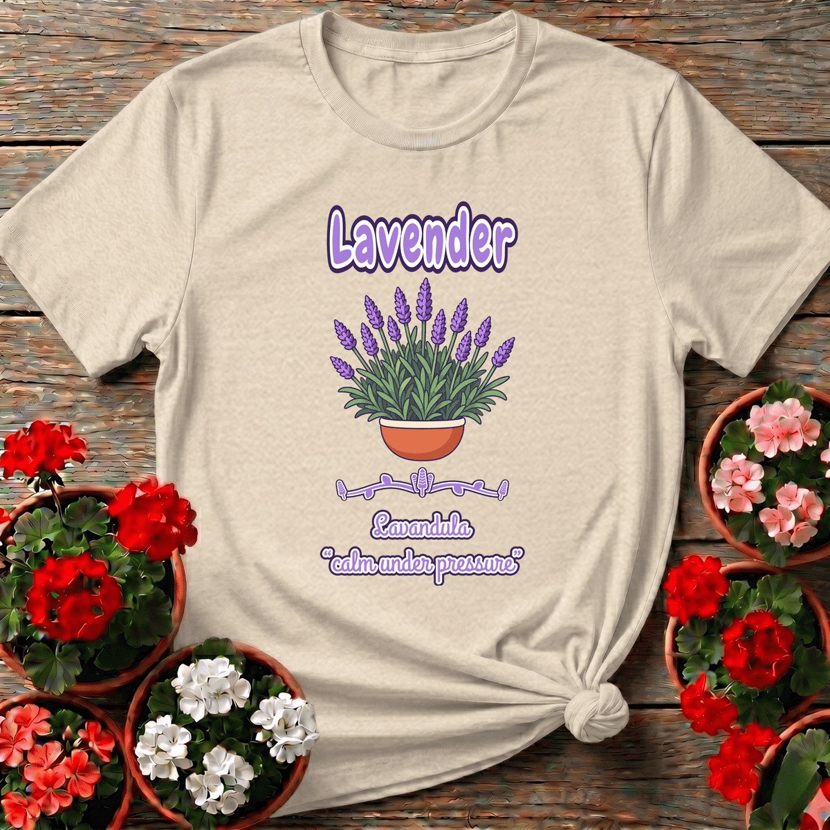 Lavender Gardening Shirt Calm Under Pressure Plant Tee - GardeningTshirts
