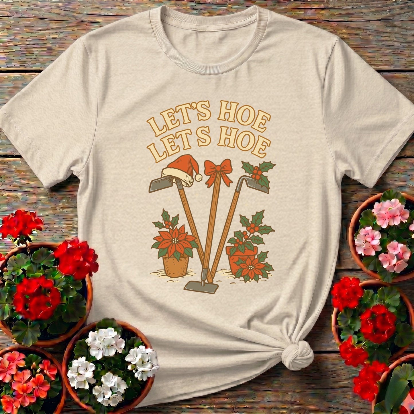 Lets Hoe Lets Hoe Christmas Gardener Tee - GardeningTshirts