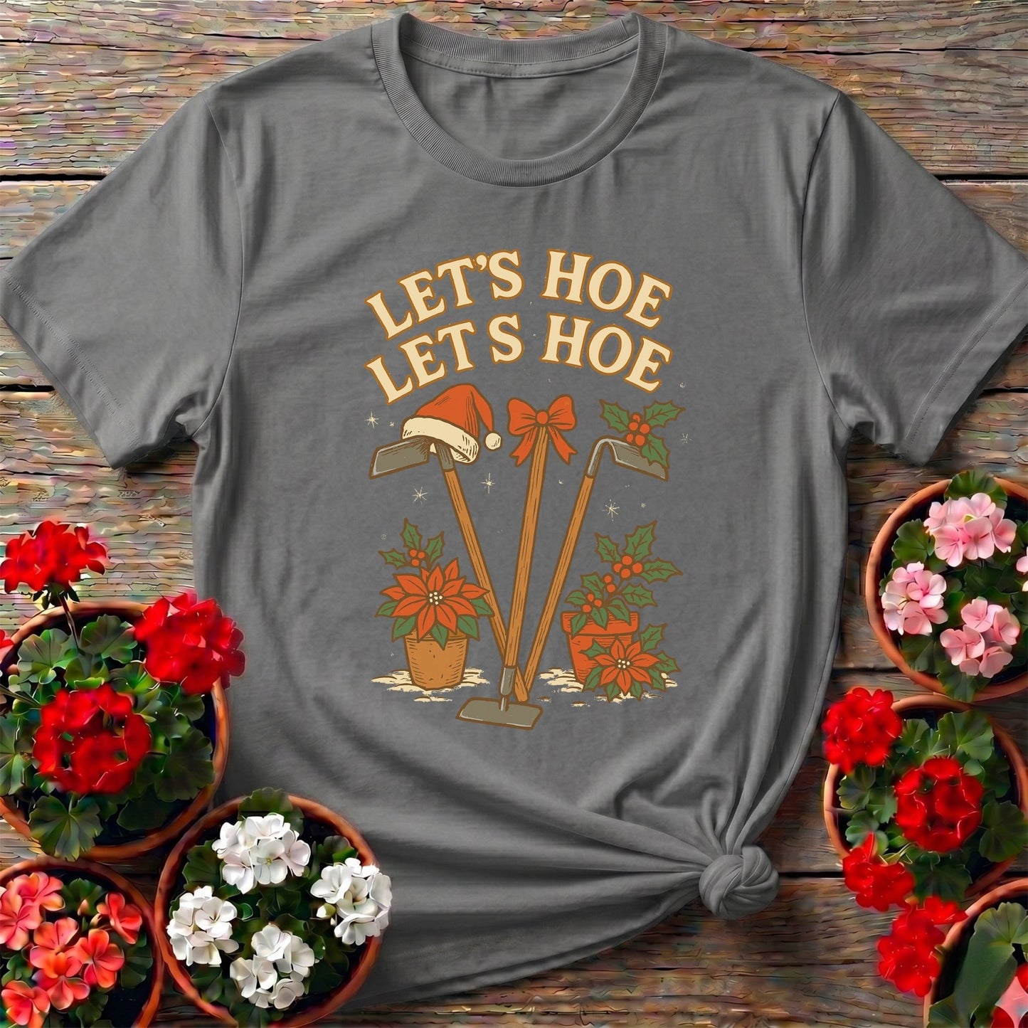 Lets Hoe Lets Hoe Christmas Gardener Tee - GardeningTshirts