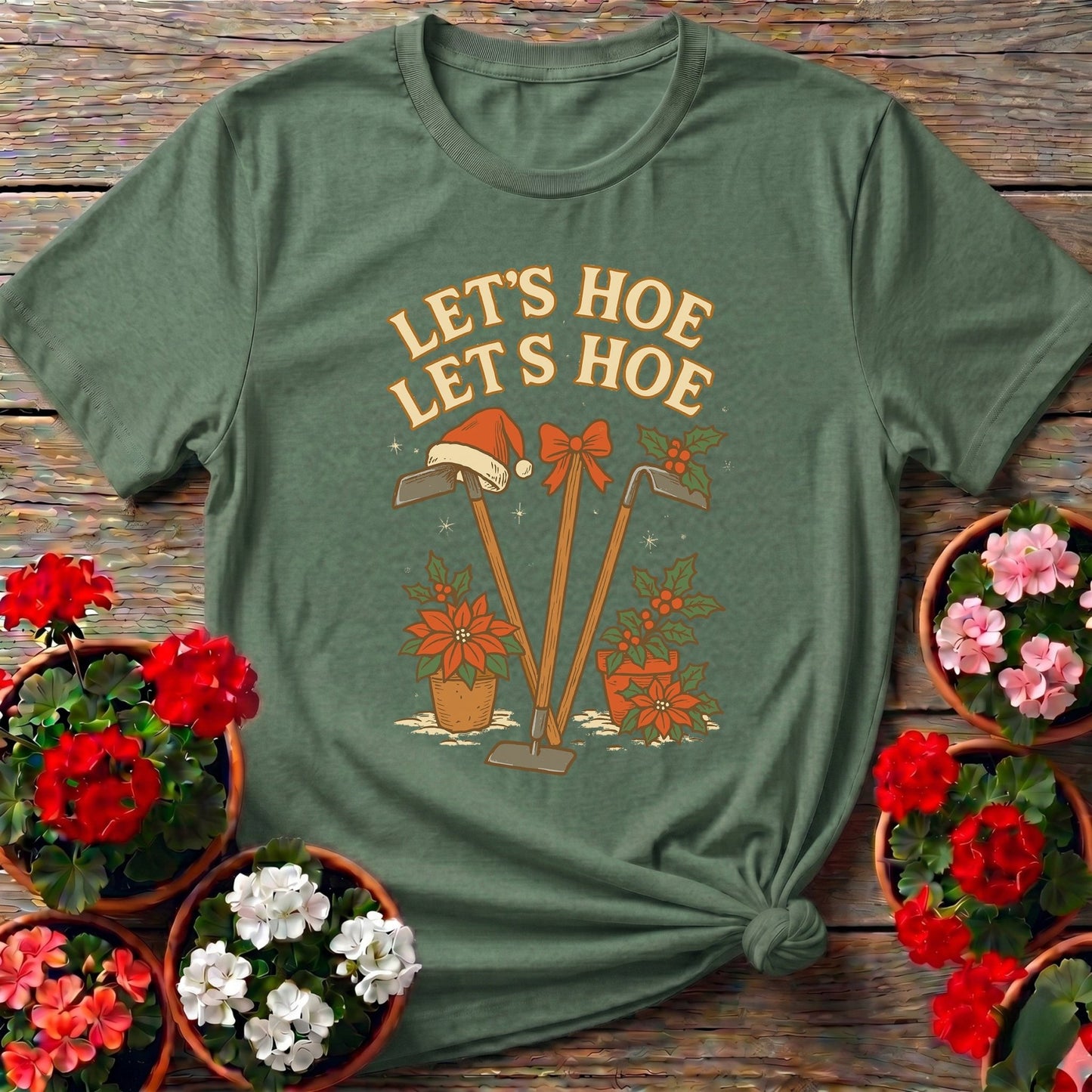 Lets Hoe Lets Hoe Christmas Gardener Tee - GardeningTshirts