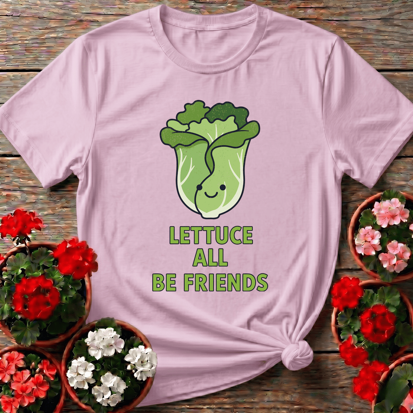 Lettuce All Be Friends Funny Vegetable Garden T-Shirt - GardeningTshirts