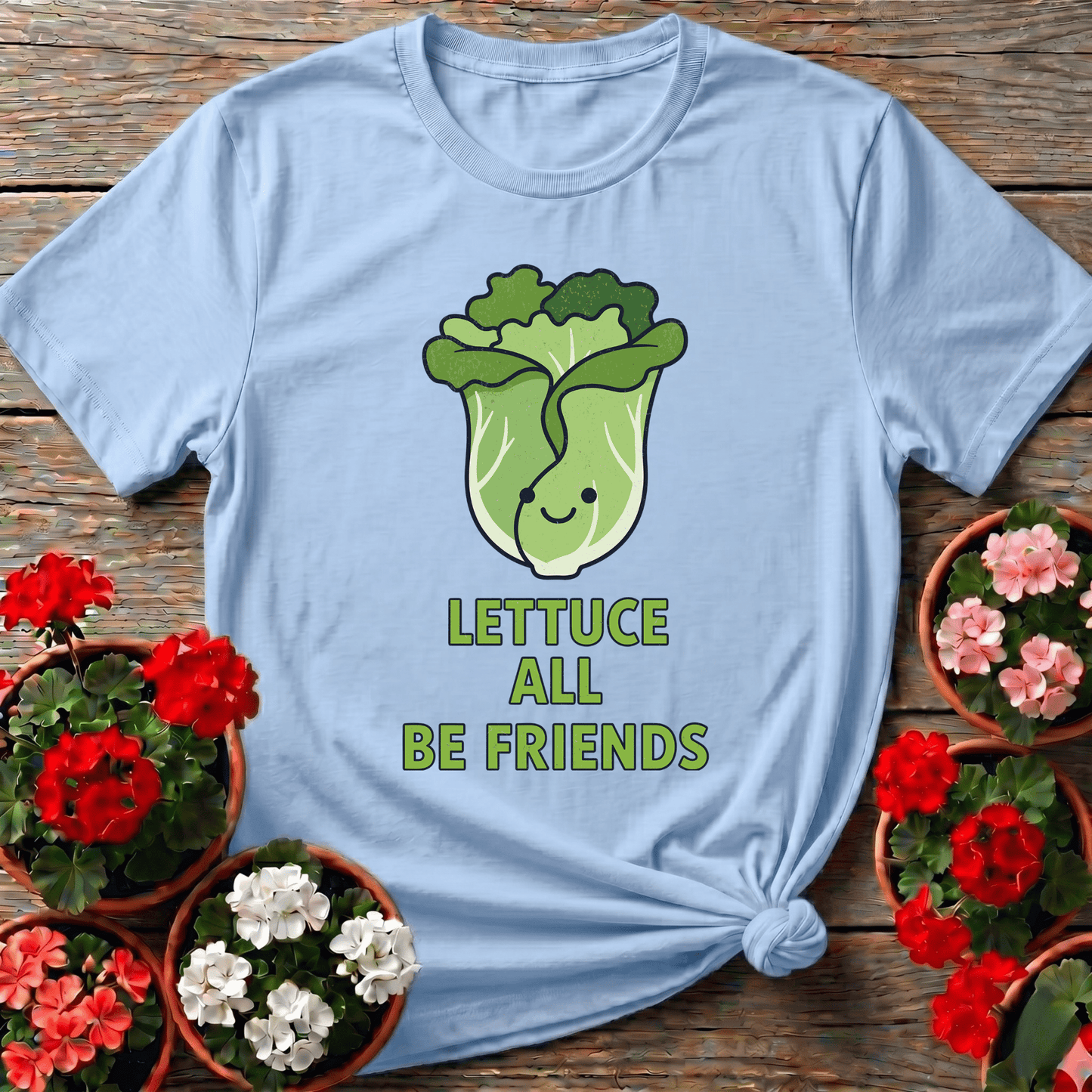 Lettuce All Be Friends Funny Vegetable Garden T-Shirt - GardeningTshirts