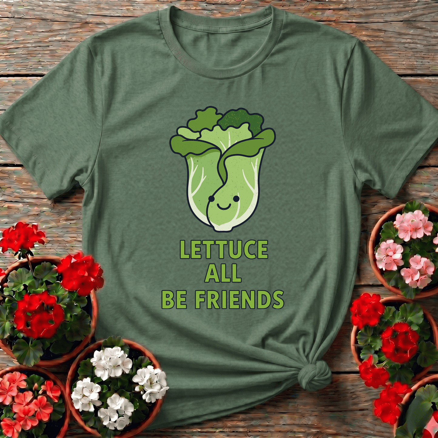 Lettuce All Be Friends Funny Vegetable Garden T-Shirt - GardeningTshirts