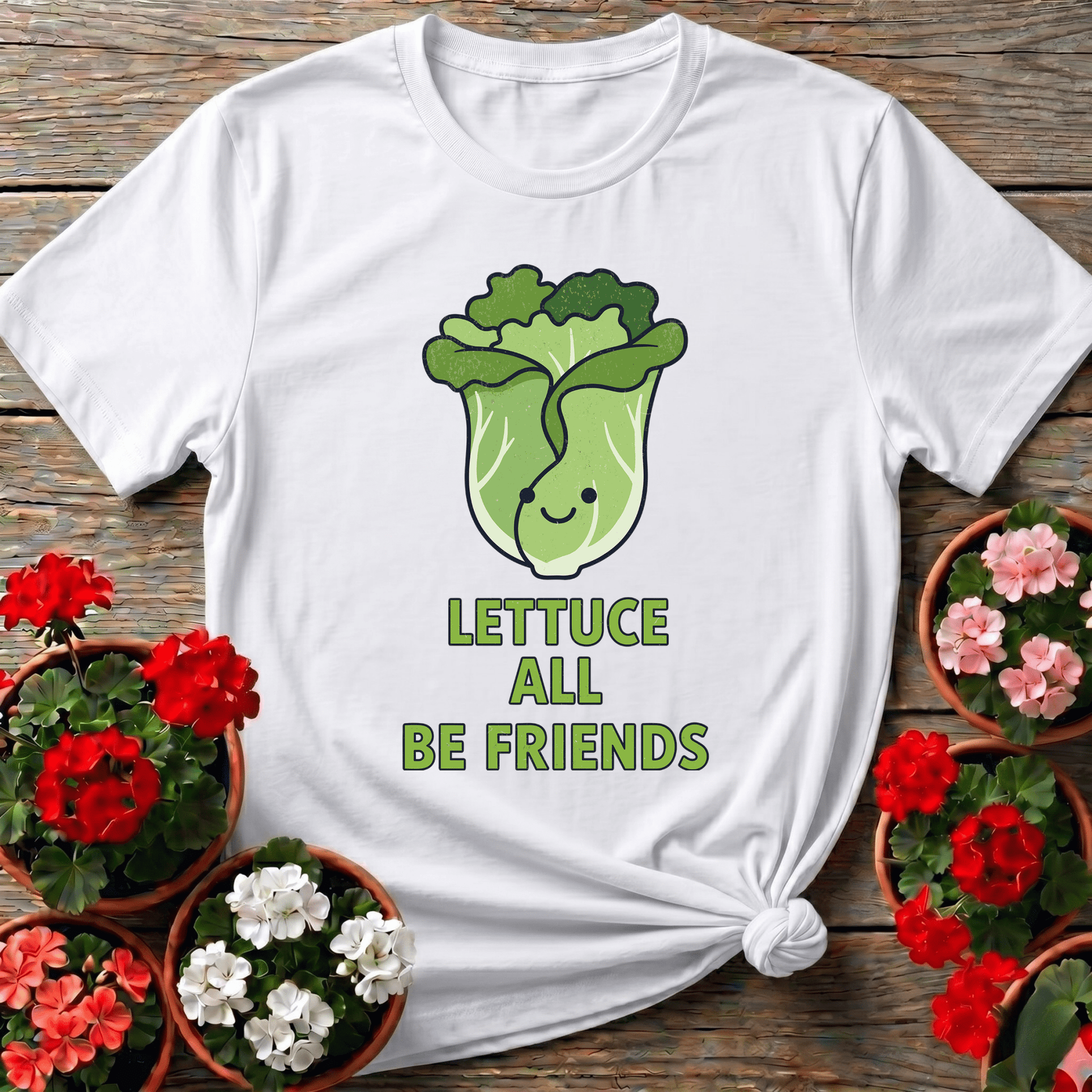 Lettuce All Be Friends Funny Vegetable Garden T-Shirt - GardeningTshirts