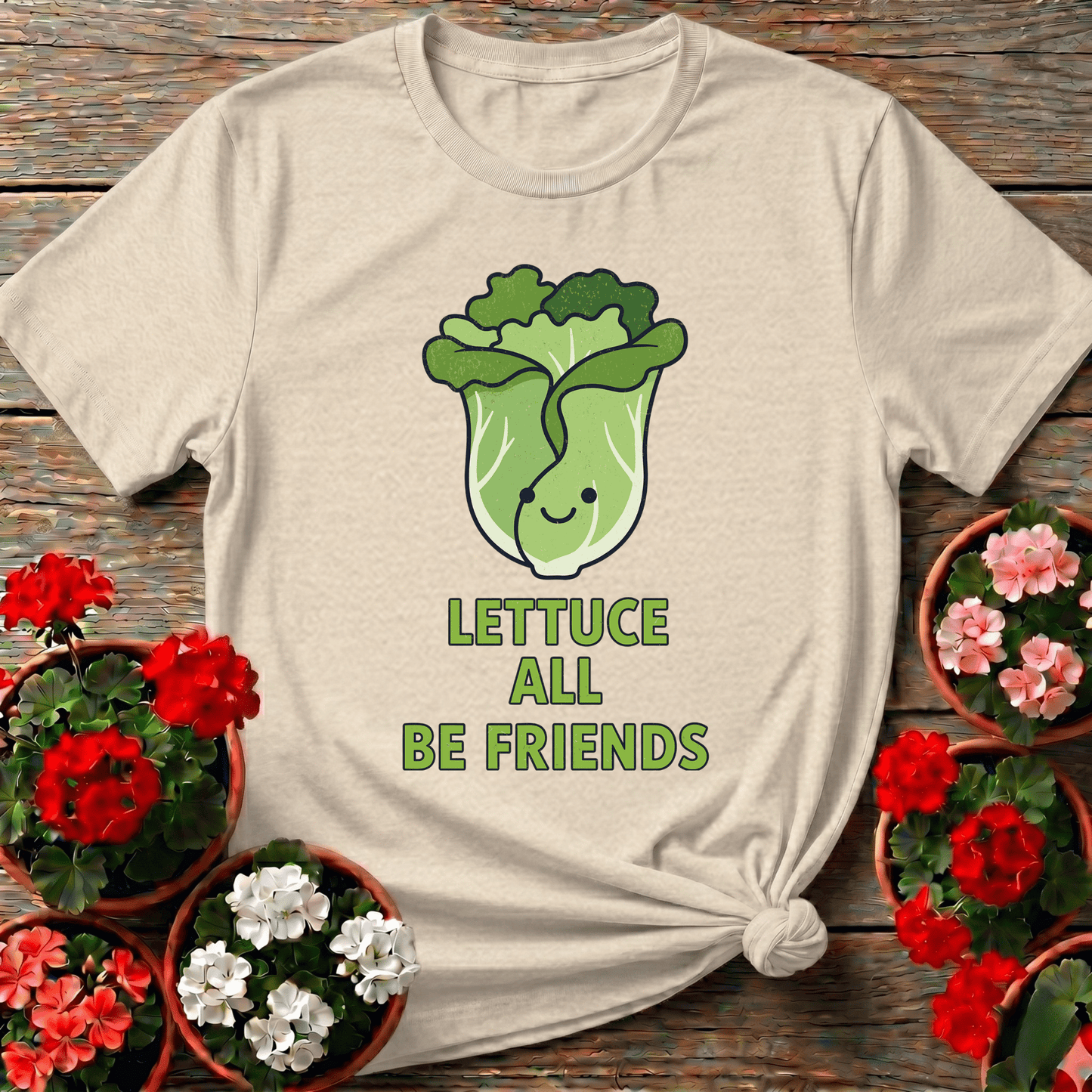Lettuce All Be Friends Funny Vegetable Garden T-Shirt - GardeningTshirts
