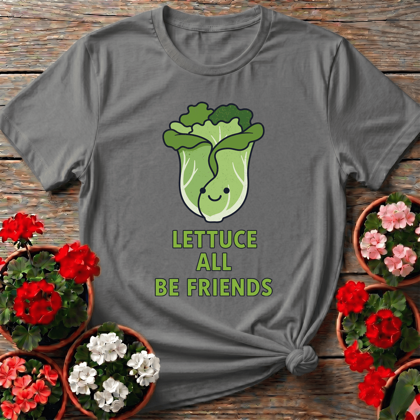 Lettuce All Be Friends Funny Vegetable Garden T-Shirt - GardeningTshirts