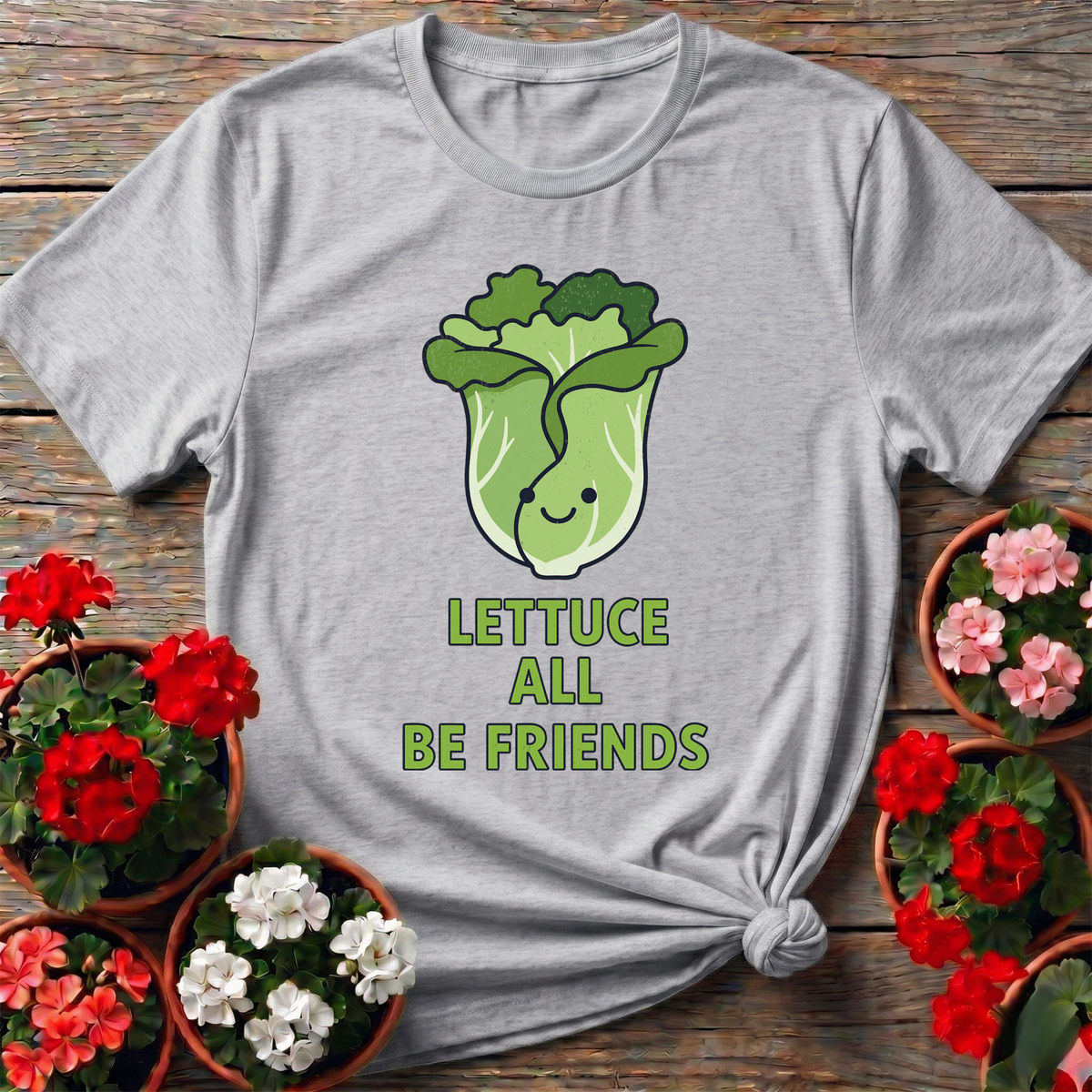 Lettuce All Be Friends Funny Vegetable Garden T-Shirt - GardeningTshirts
