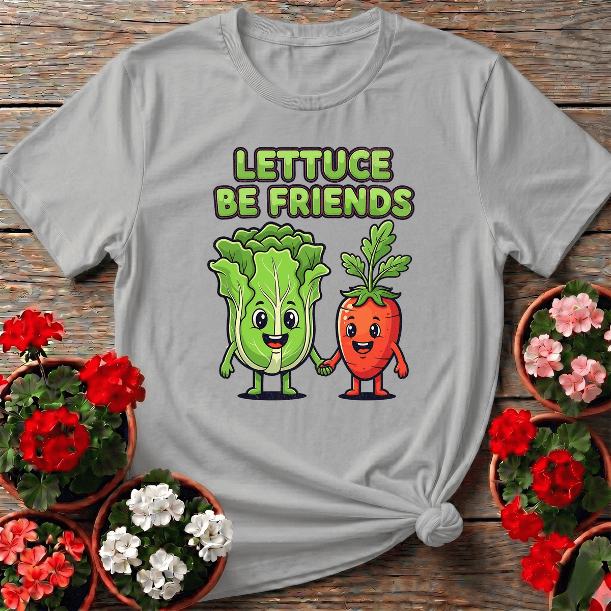 Lettuce Be Friends Funny Vegetable T-shirt - GardeningTshirts