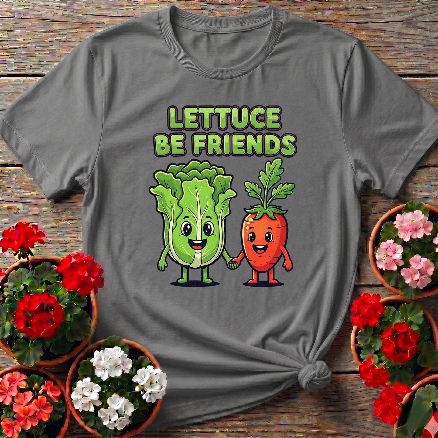 Lettuce Be Friends Funny Vegetable T-shirt - GardeningTshirts